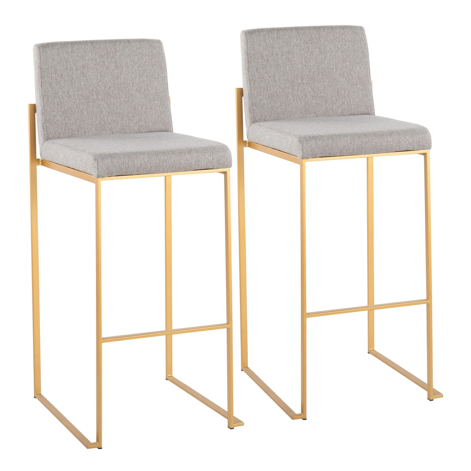 Fuji High Back Barstool - Set of 2 Beige By LumiSource - B30-FUJIHB AUFBG2 - Image 17