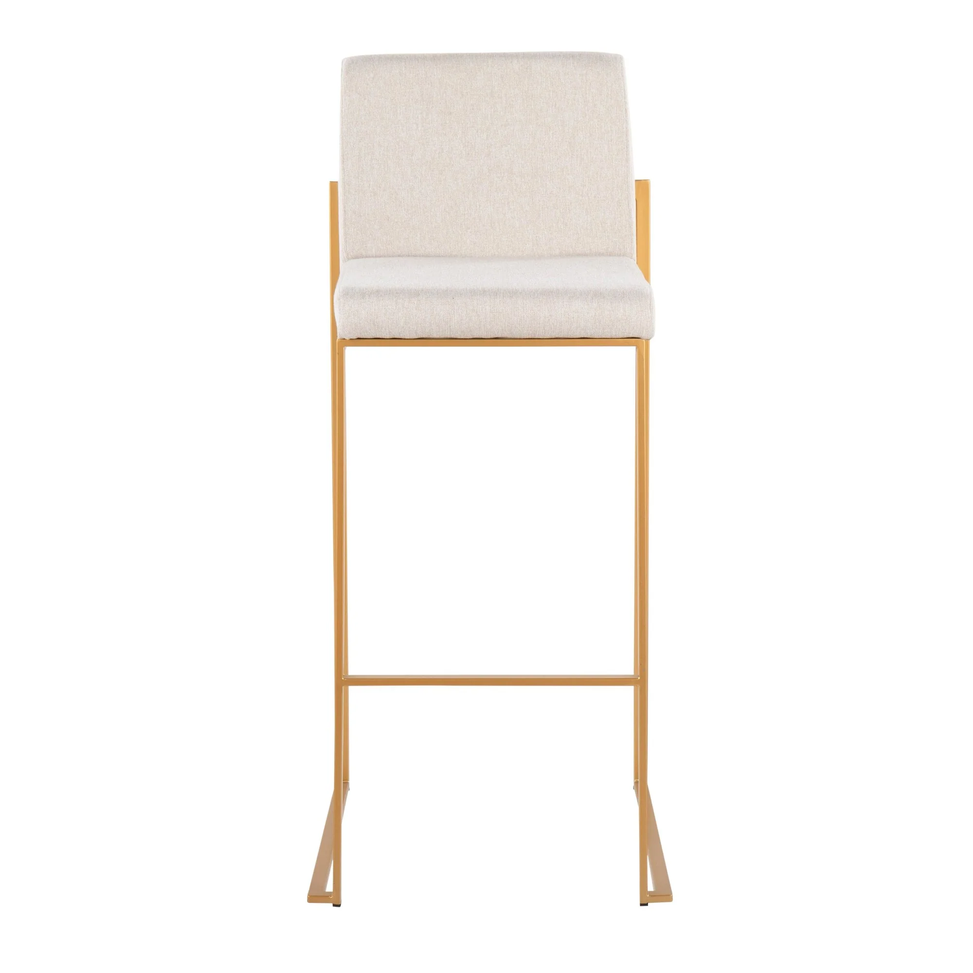 Fuji High Back Barstool - Set of 2 Beige By LumiSource - B30-FUJIHB AUFBG2 - Image 2