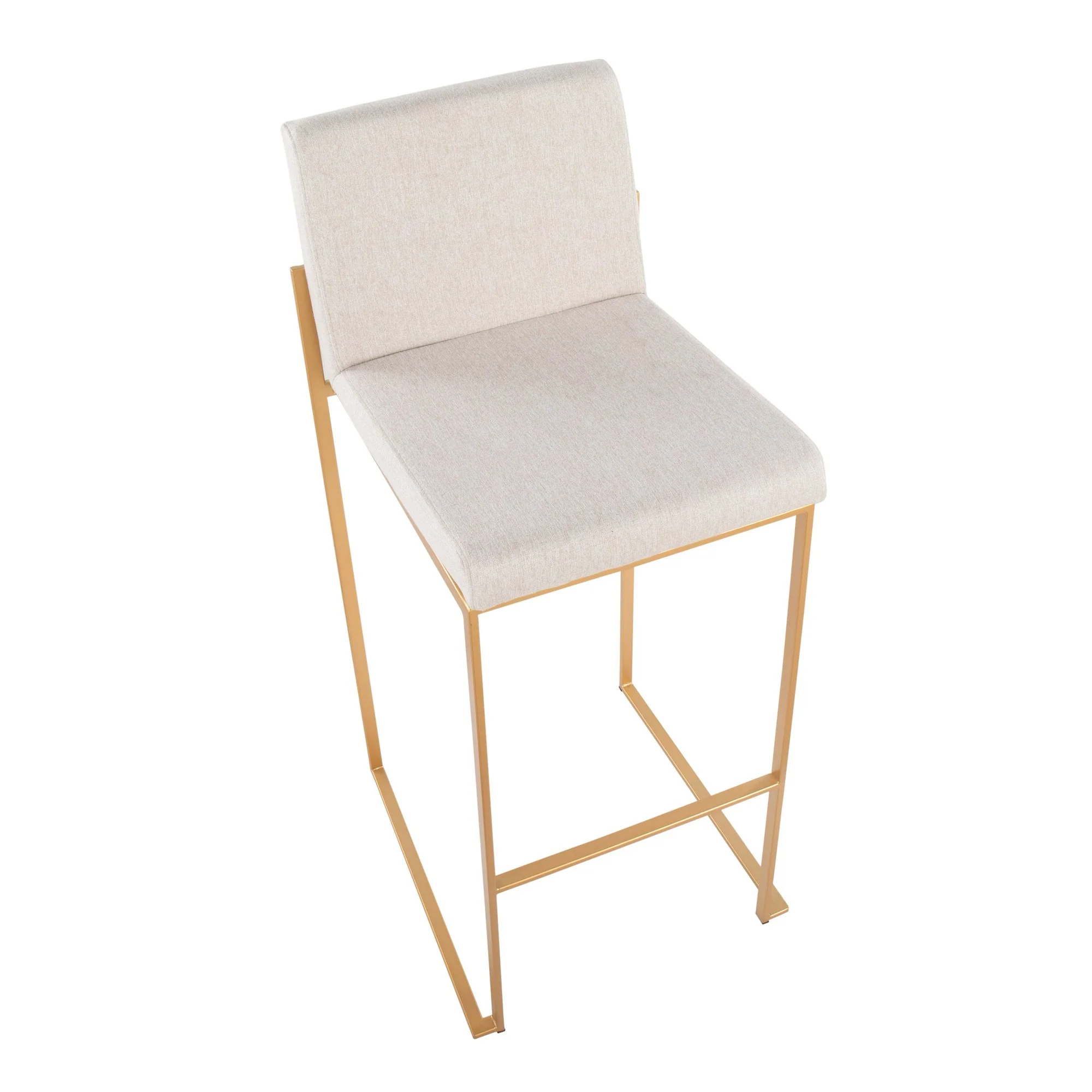 Fuji High Back Barstool - Set of 2 Beige By LumiSource - B30-FUJIHB AUFBG2 - Image 3