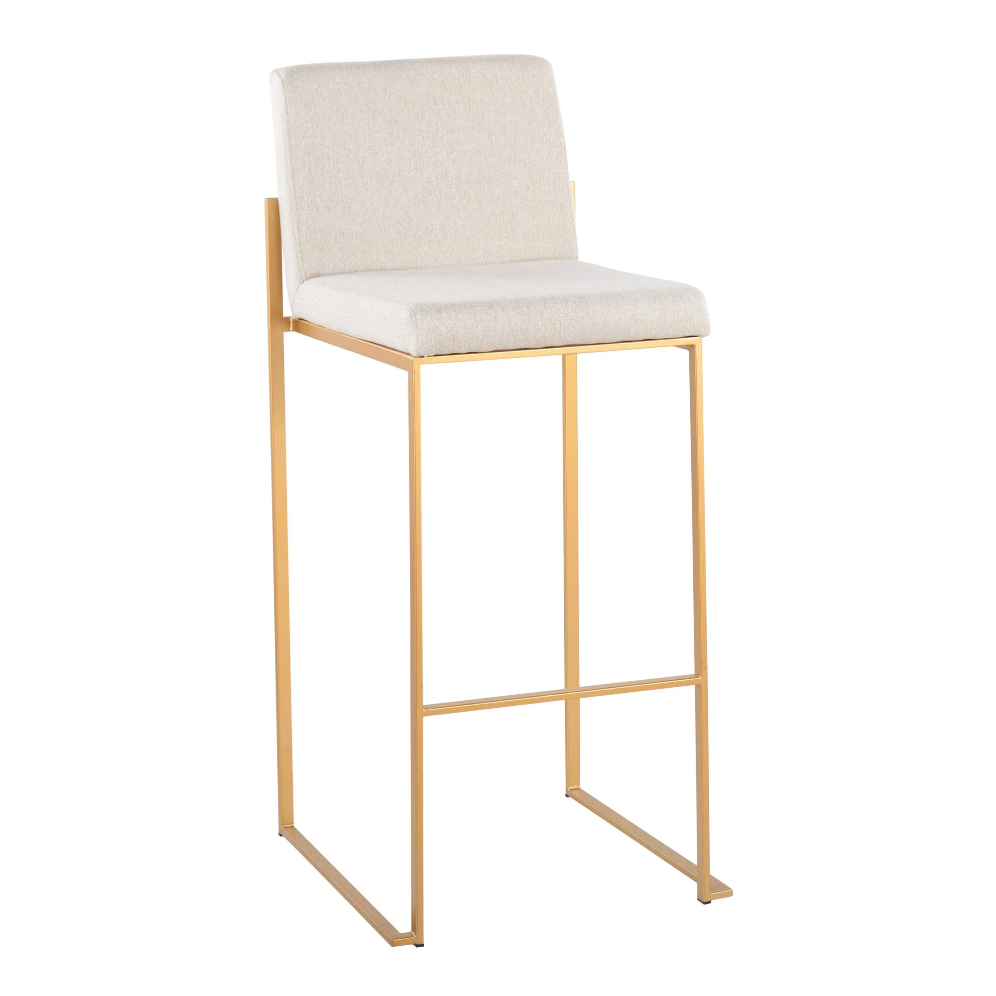 Fuji High Back Barstool - Set of 2 Beige By LumiSource - B30-FUJIHB AUFBG2 - Image 5