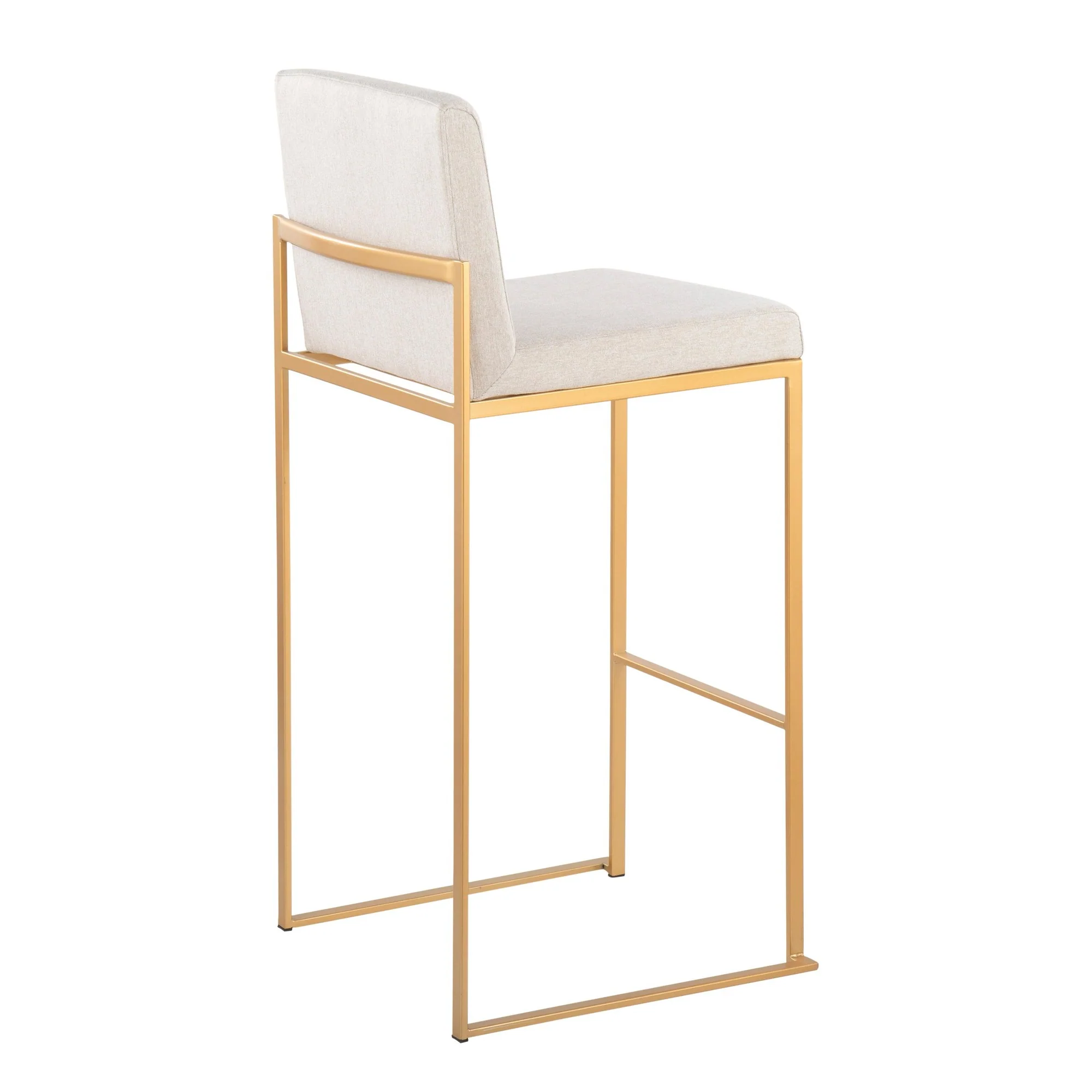 Fuji High Back Barstool - Set of 2 Beige By LumiSource - B30-FUJIHB AUFBG2 - Image 7