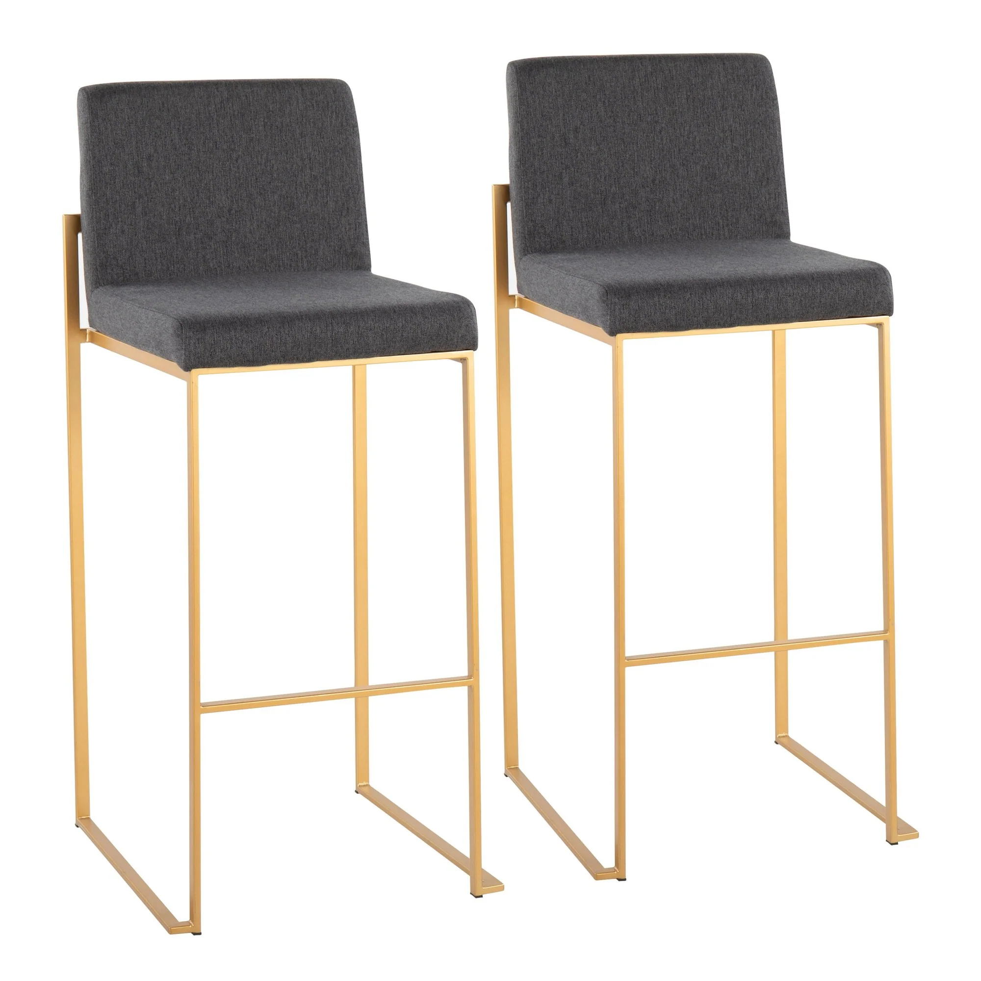 Fuji High Back Barstool - Set of 2 Beige By LumiSource - B30-FUJIHB AUFBG2 - Image 9