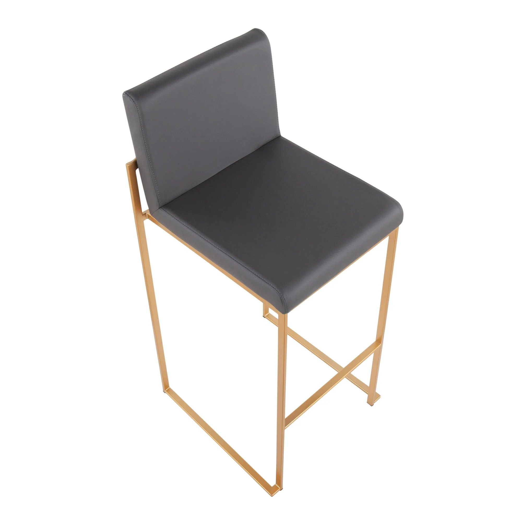 Fuji High Back Barstool - Set of 2 Gray By LumiSource - B30-FUJIHB AUGY2 - Image 4