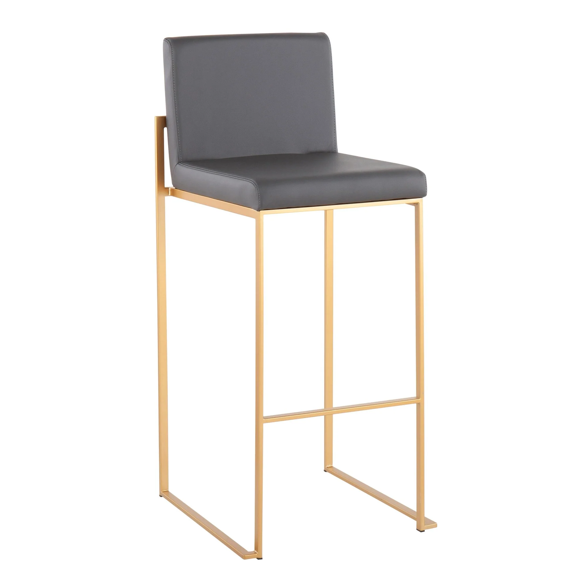 Fuji High Back Barstool - Set of 2 Gray By LumiSource - B30-FUJIHB AUGY2 - Image 6