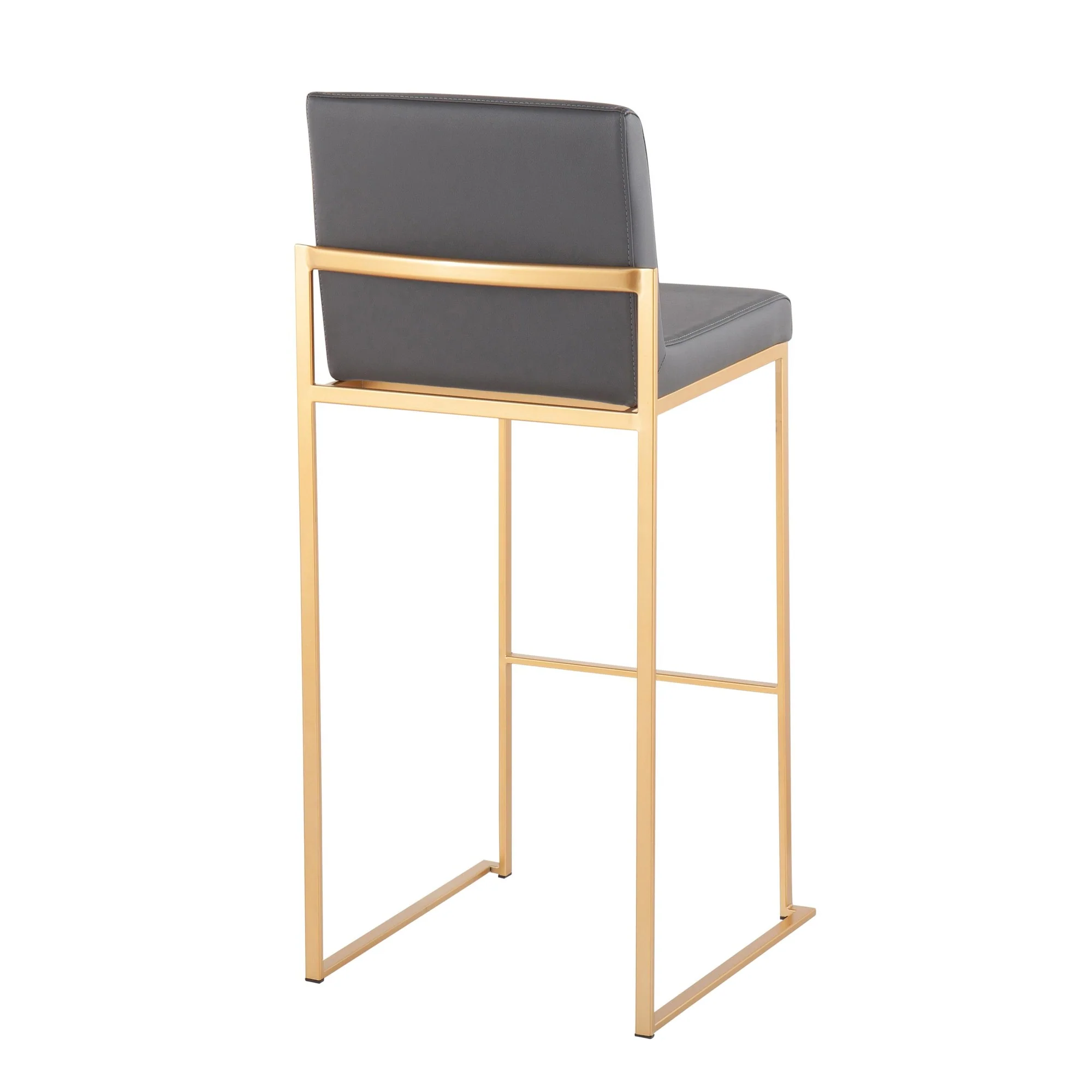 Fuji High Back Barstool - Set of 2 Gray By LumiSource - B30-FUJIHB AUGY2 - Image 8