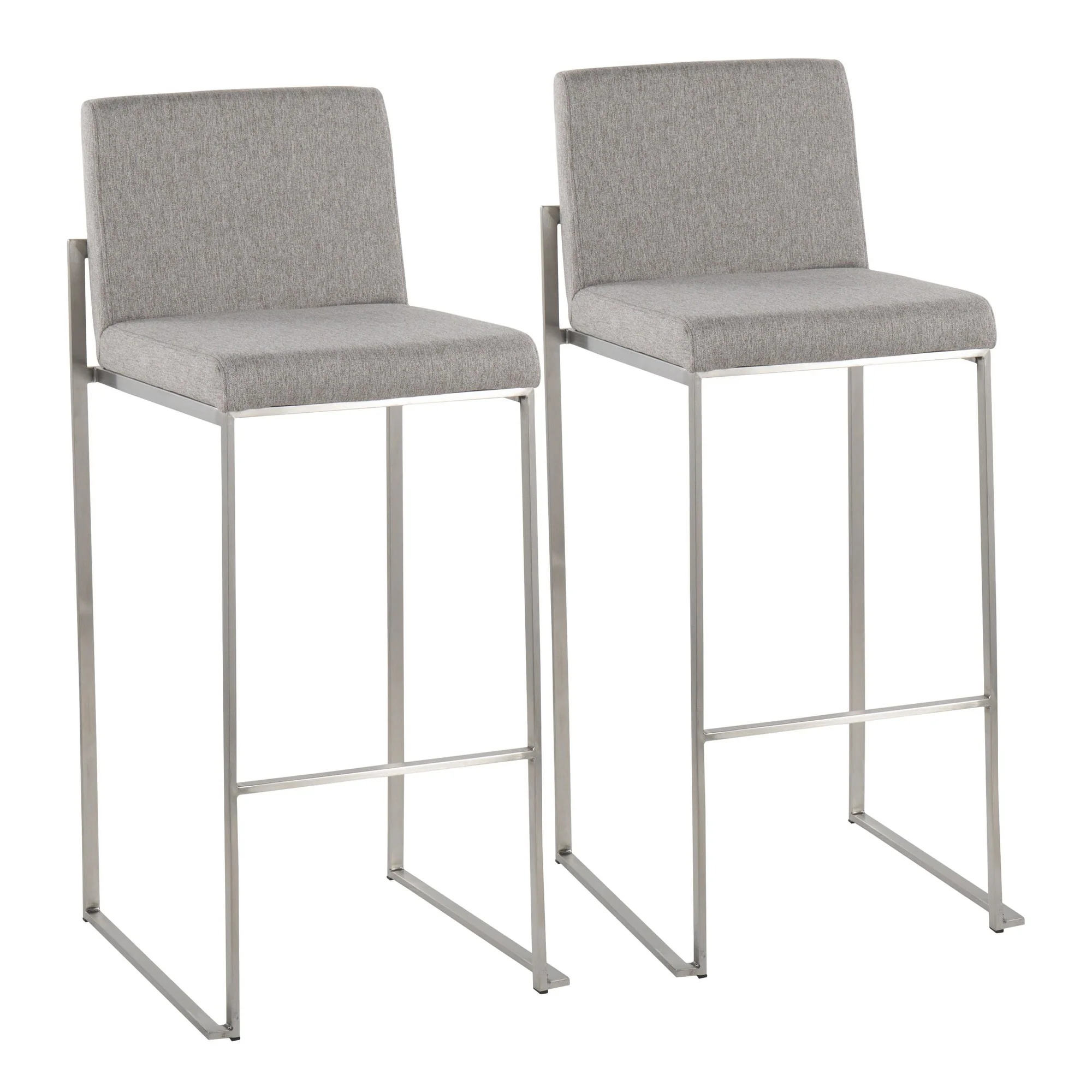 Fuji High Back Barstool - Set of 2 Beige By LumiSource - B30-FUJIHB SSFBG2 - Image 17