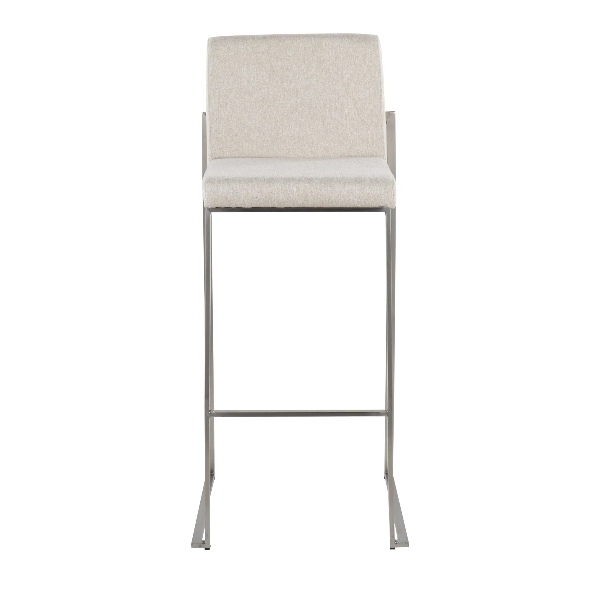 Fuji High Back Barstool - Set of 2 Beige By LumiSource - B30-FUJIHB SSFBG2 - Image 2