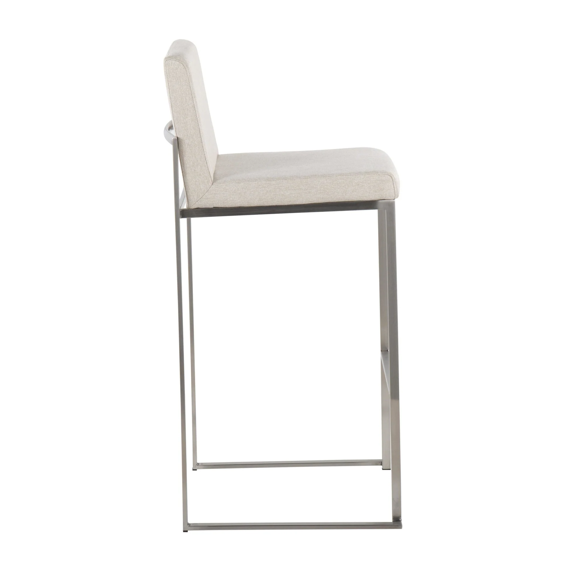 Fuji High Back Barstool - Set of 2 Beige By LumiSource - B30-FUJIHB SSFBG2 - Image 6