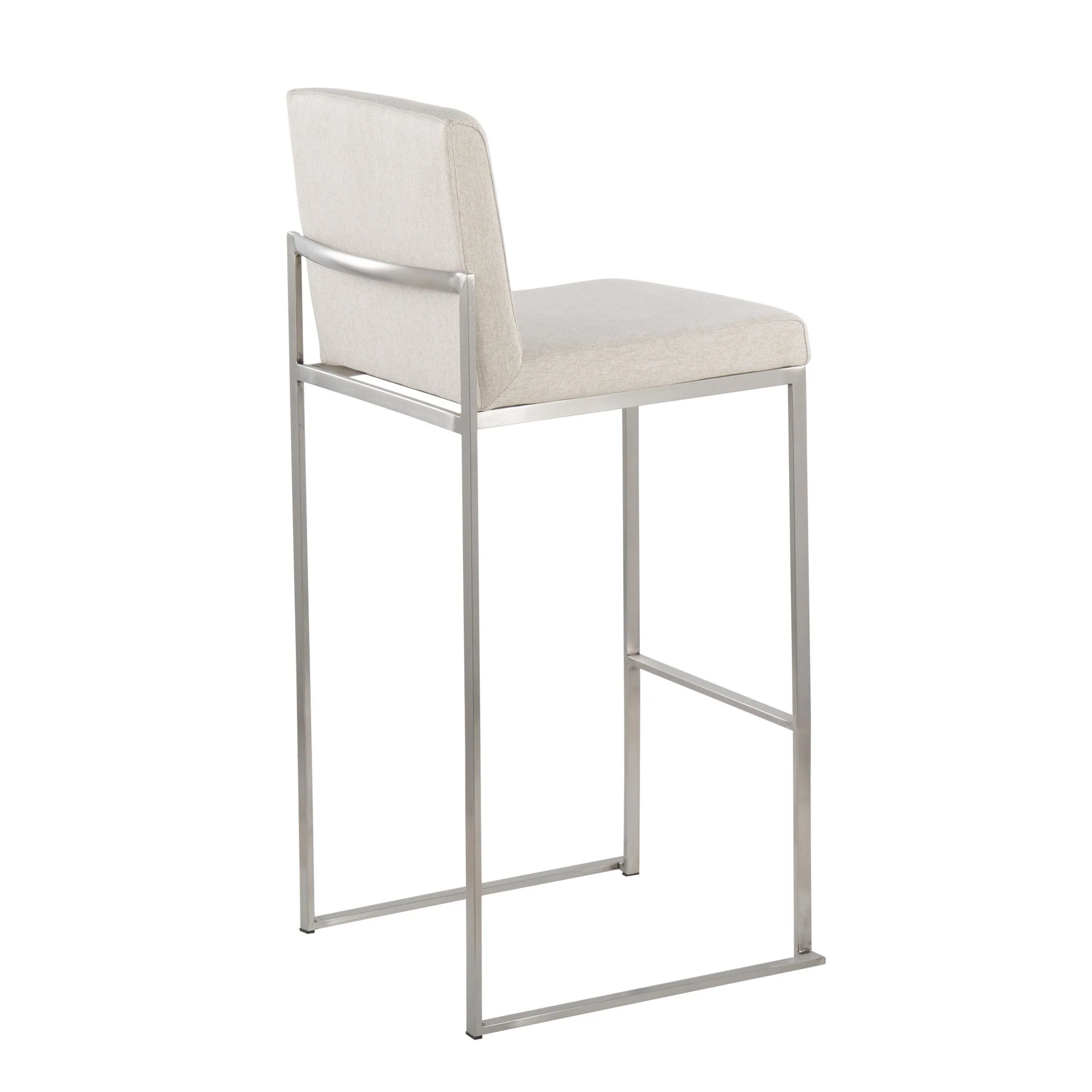 Fuji High Back Barstool - Set of 2 Beige By LumiSource - B30-FUJIHB SSFBG2 - Image 7