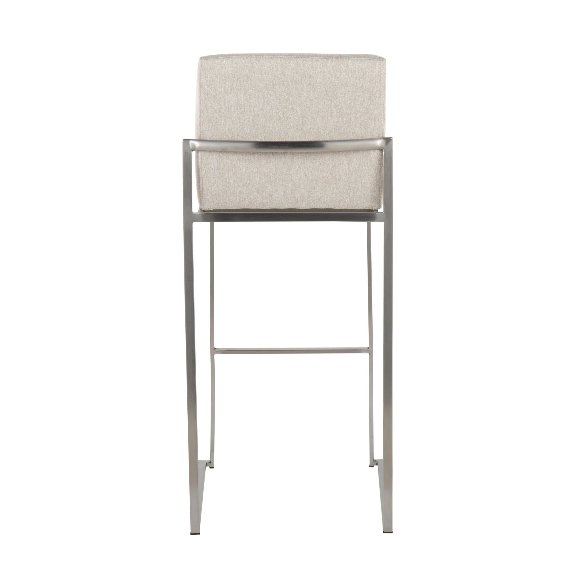 Fuji High Back Barstool - Set of 2 Beige By LumiSource - B30-FUJIHB SSFBG2 - Image 8