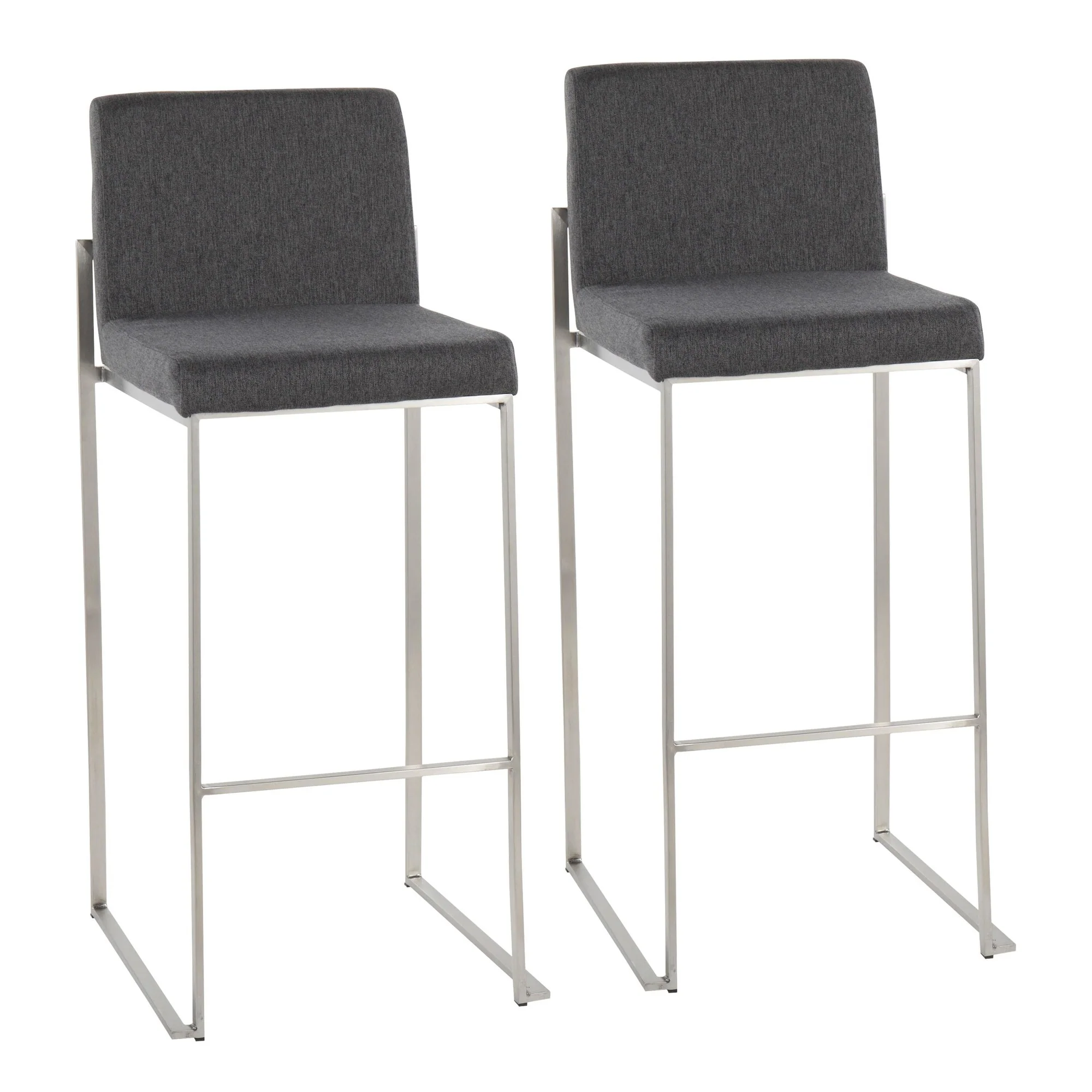 Fuji High Back Barstool - Set of 2 Beige By LumiSource - B30-FUJIHB SSFBG2 - Image 9