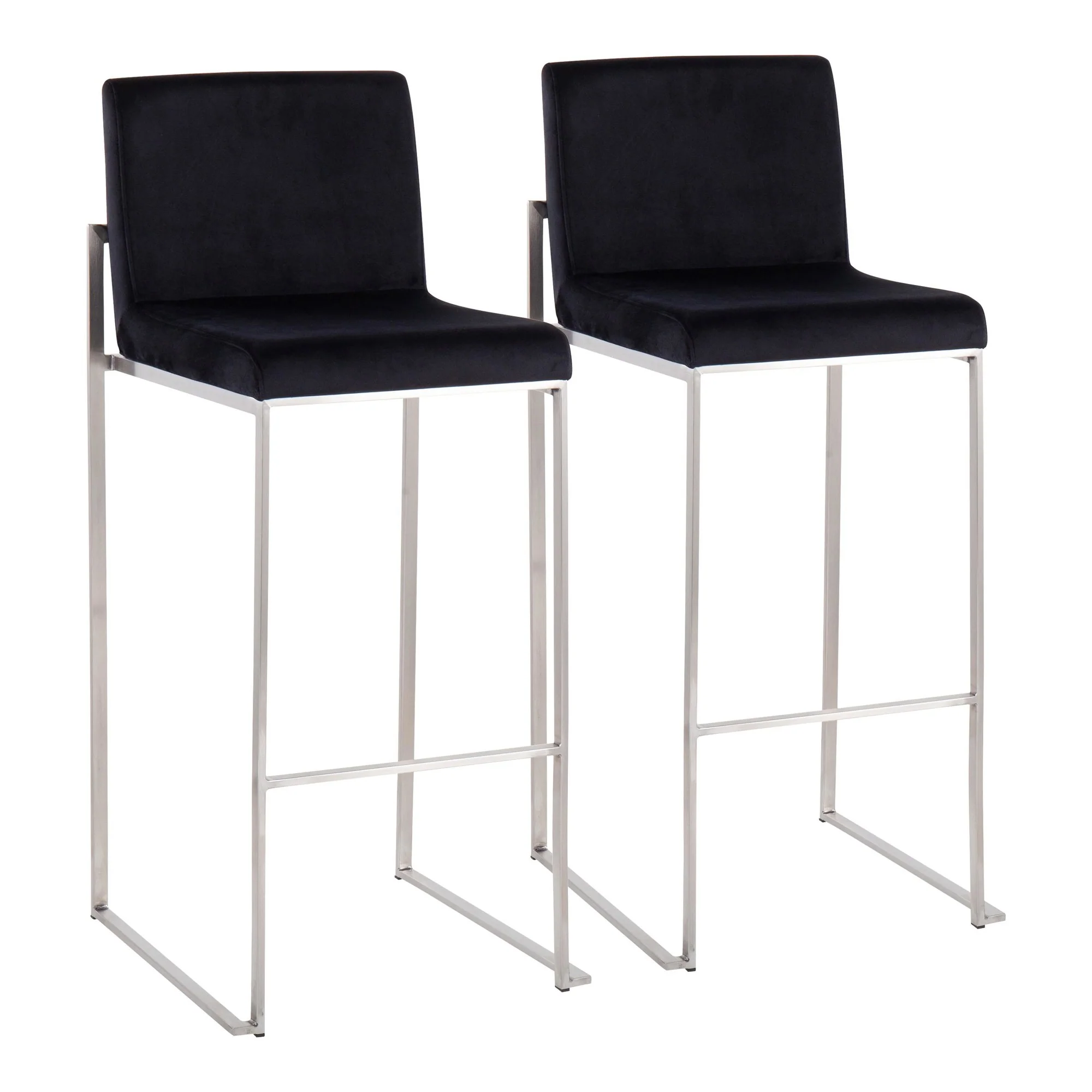 Fuji High Back Barstool - Set of 2 Black By LumiSource - B30-FUJIHB SSVBK2 - Image 2