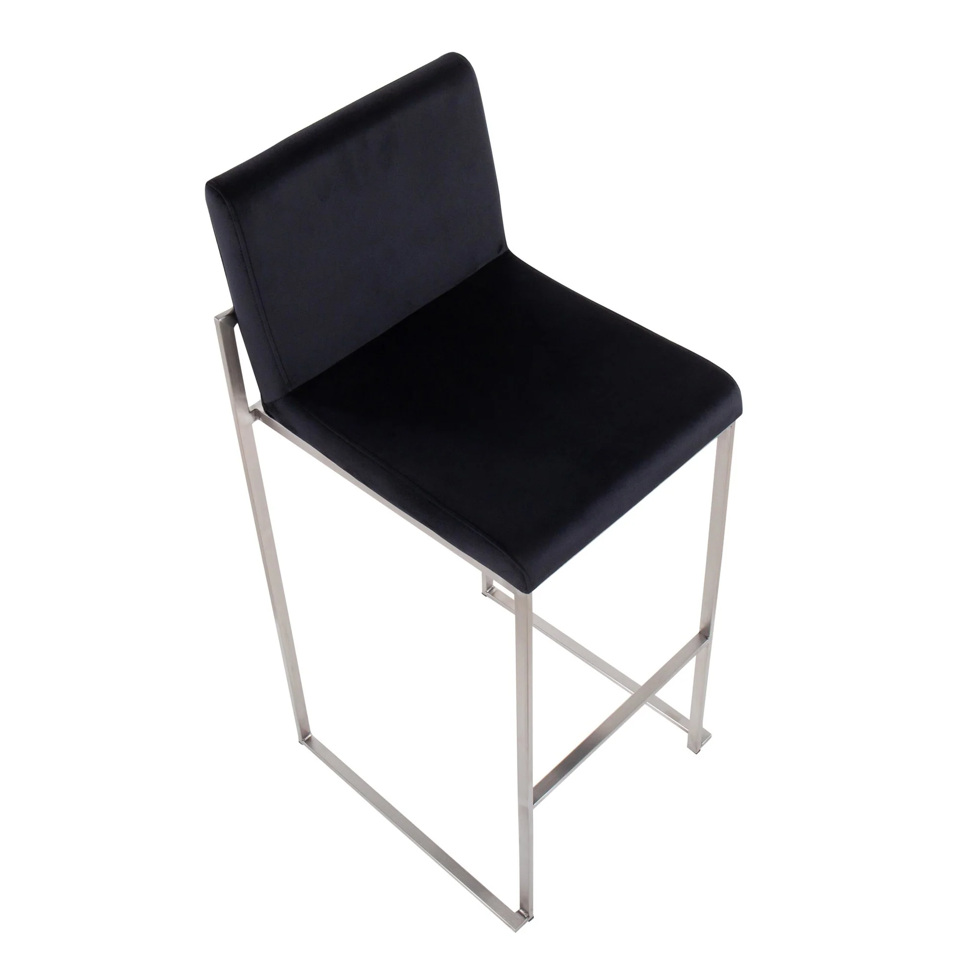 Fuji High Back Barstool - Set of 2 Black By LumiSource - B30-FUJIHB SSVBK2 - Image 4