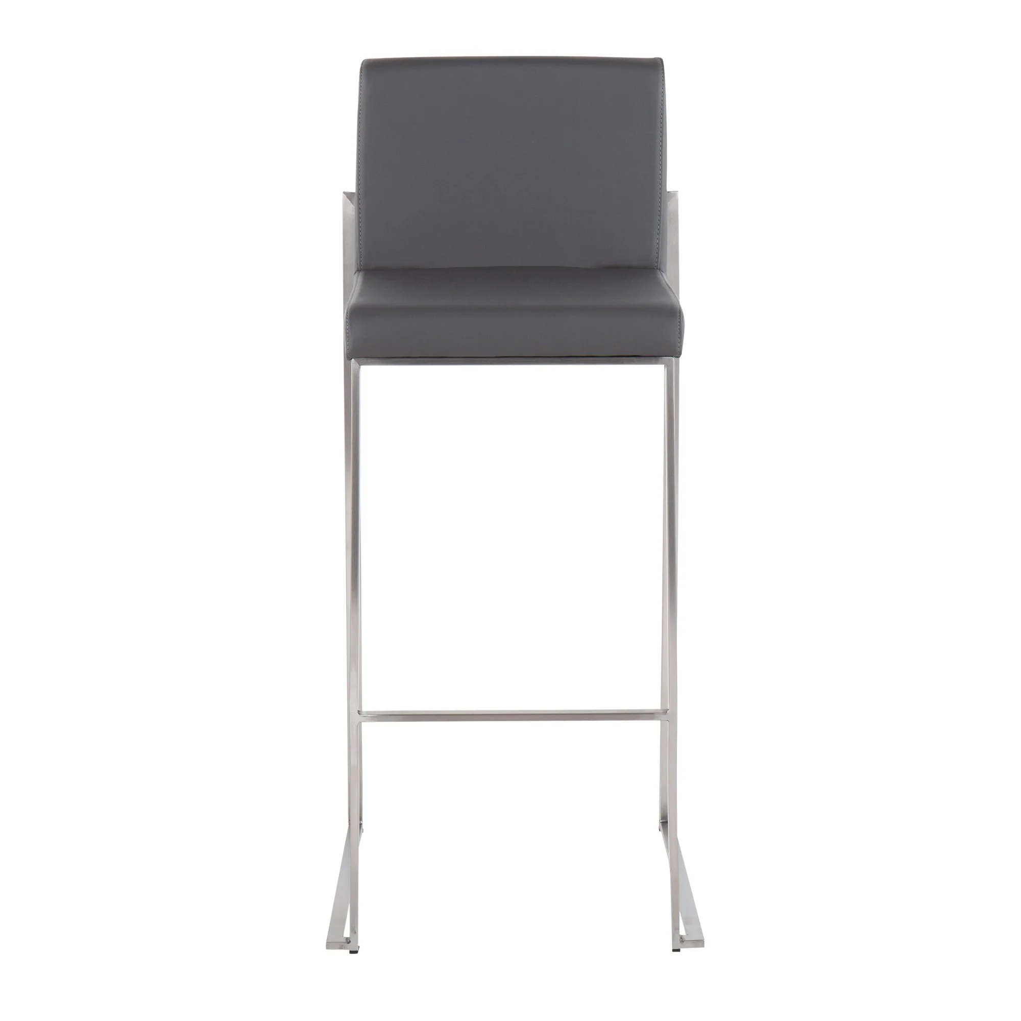 Fuji High Back Barstool - Set of 2 Gray By LumiSource - B30-FUJIHB SSGY2 - Image 3