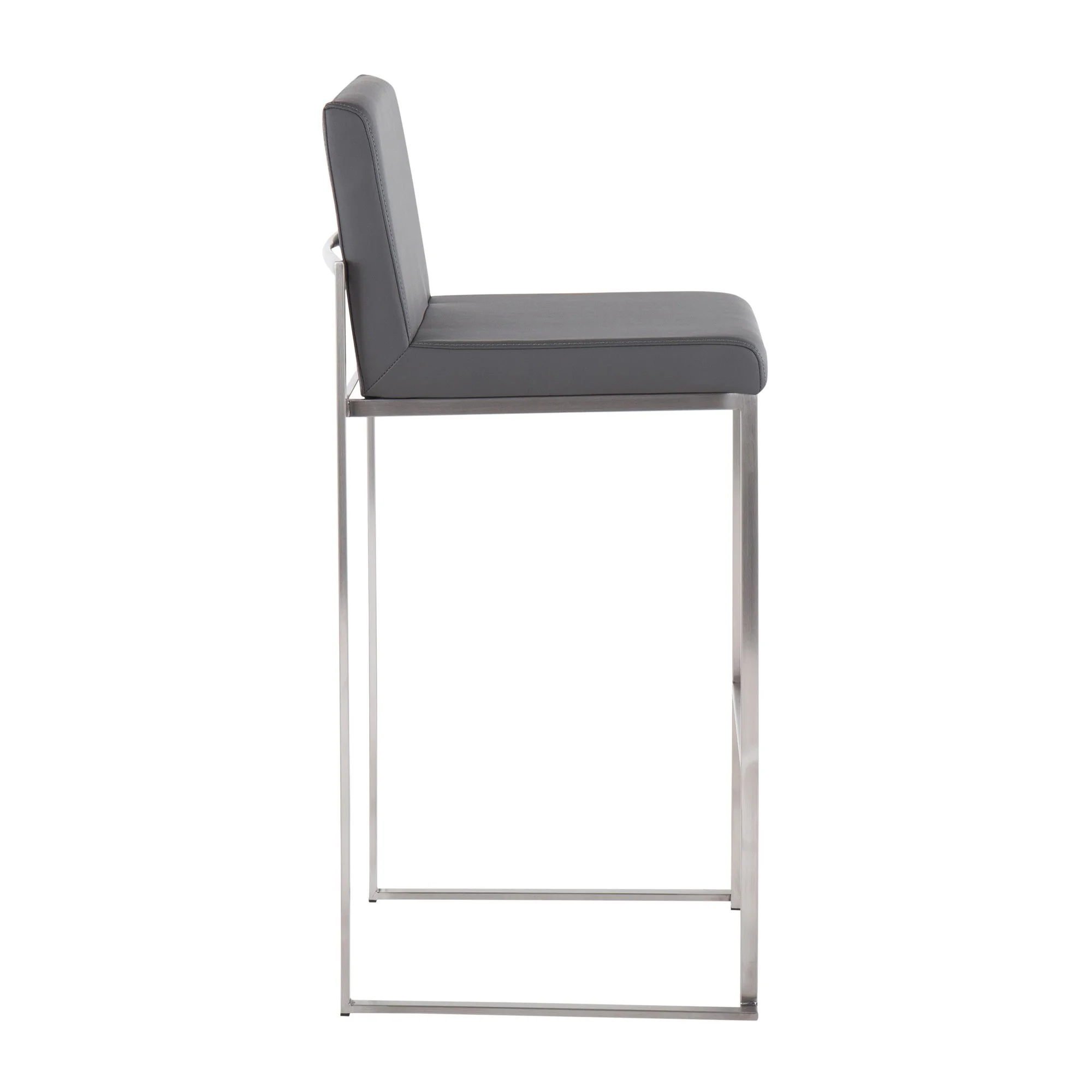Fuji High Back Barstool - Set of 2 Gray By LumiSource - B30-FUJIHB SSGY2 - Image 7