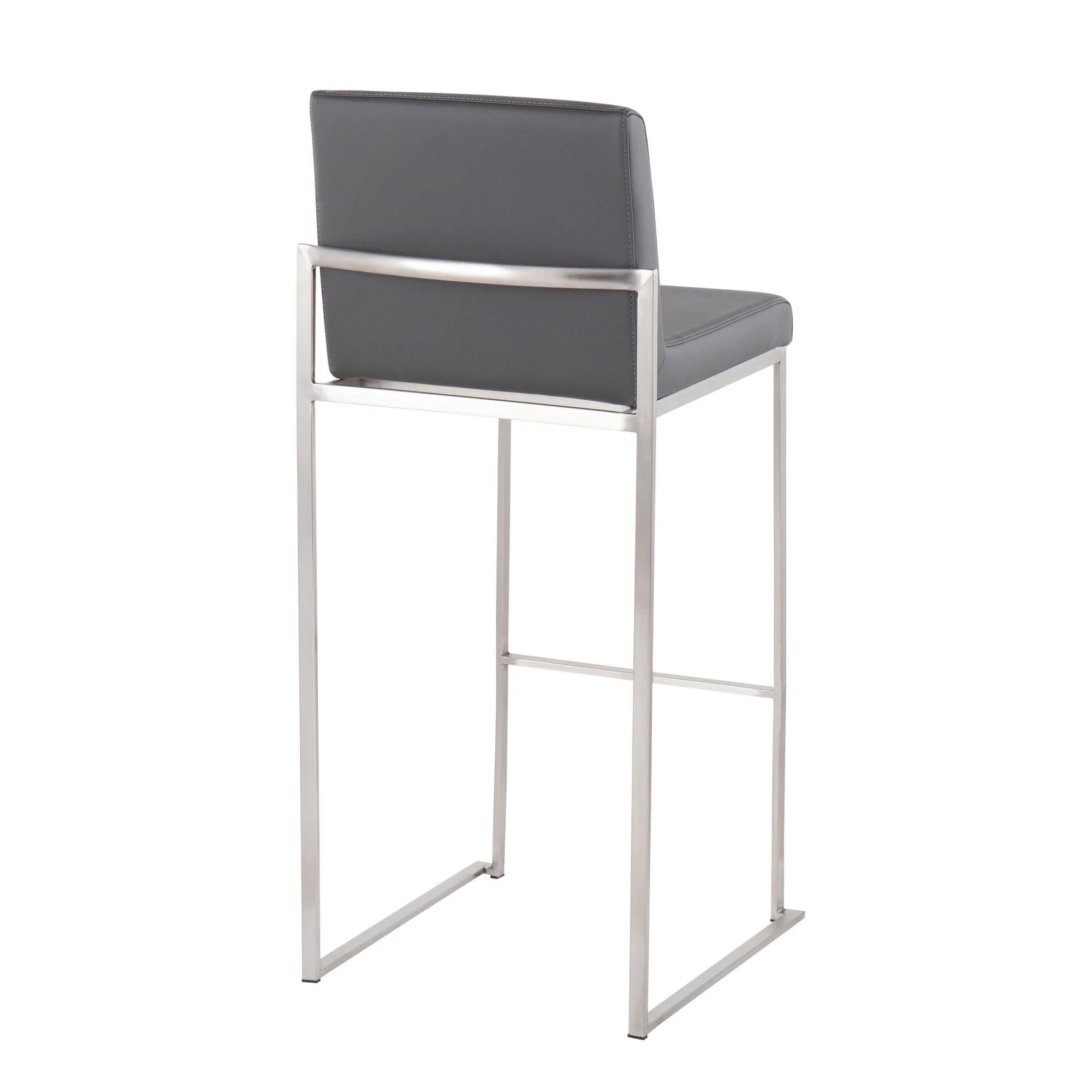 Fuji High Back Barstool - Set of 2 Gray By LumiSource - B30-FUJIHB SSGY2 - Image 8