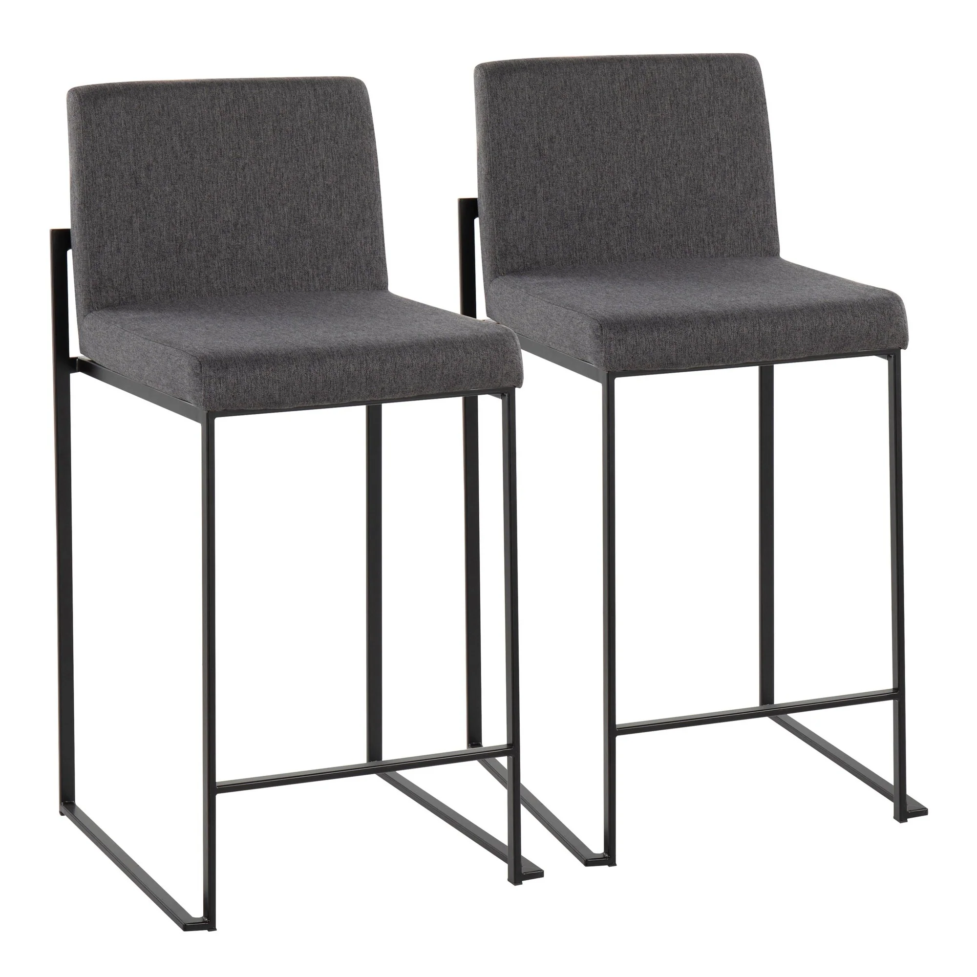 Fuji High Back Counter Stool - Set of 2 Beige By LumiSource - B26-FUJIHB BKFBG2 - Image 9
