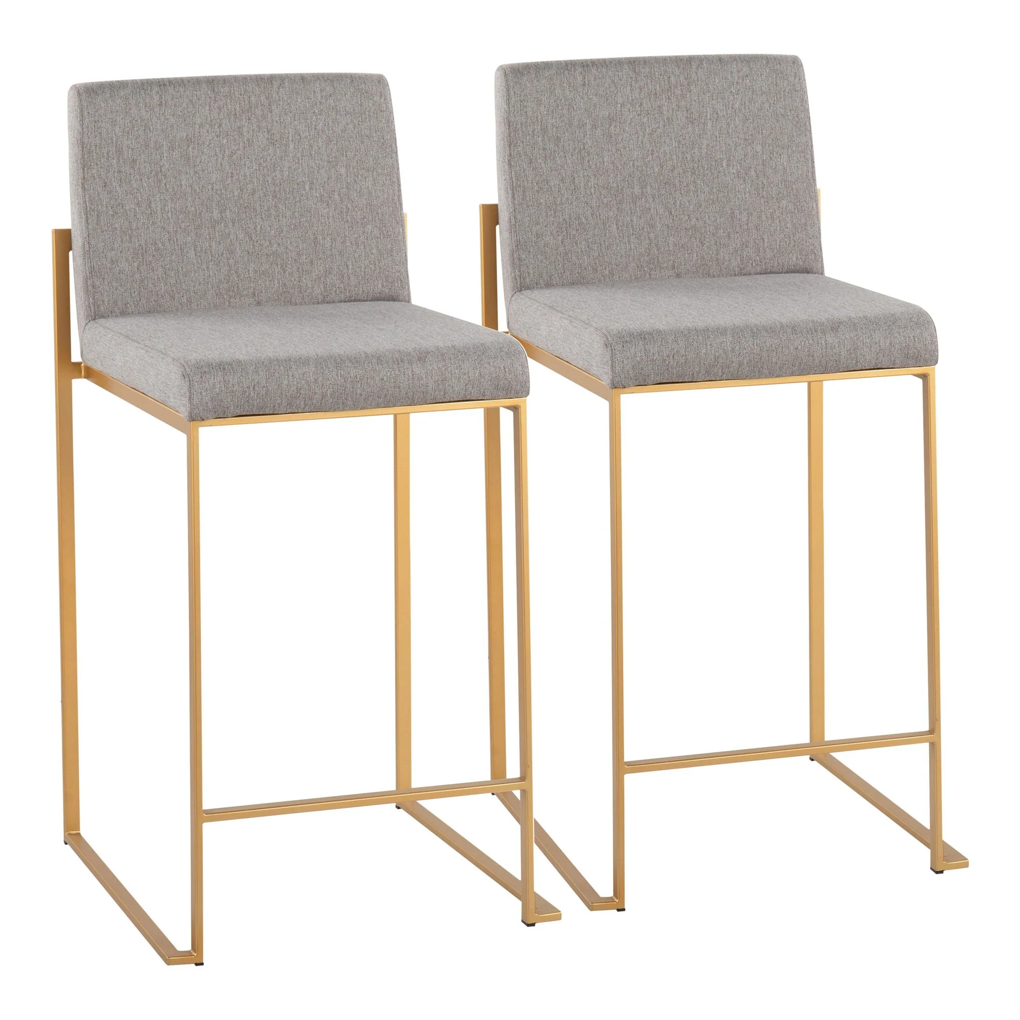 Fuji High Back Counter Stool - Set of 2 Beige By LumiSource - B26-FUJIHB AUFBG2 - Image 17