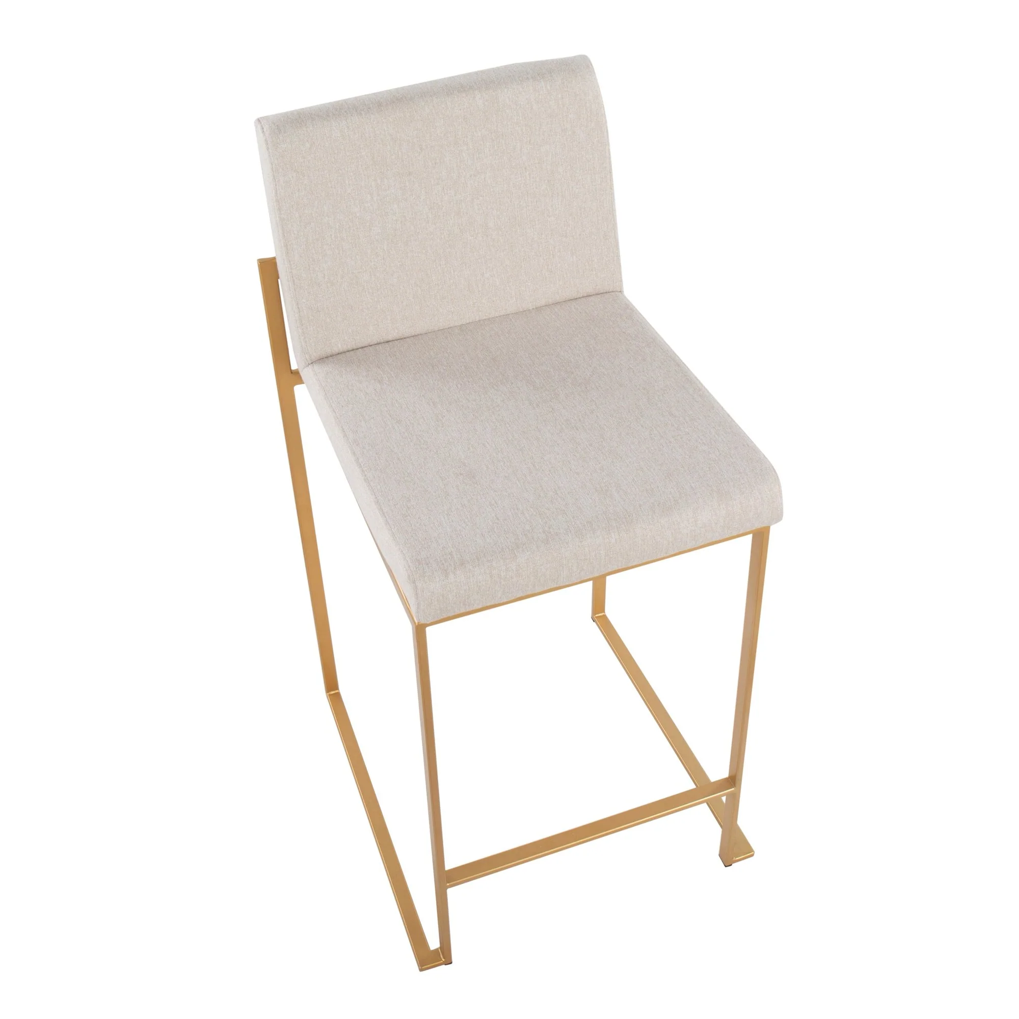 Fuji High Back Counter Stool - Set of 2 Beige By LumiSource - B26-FUJIHB AUFBG2 - Image 3
