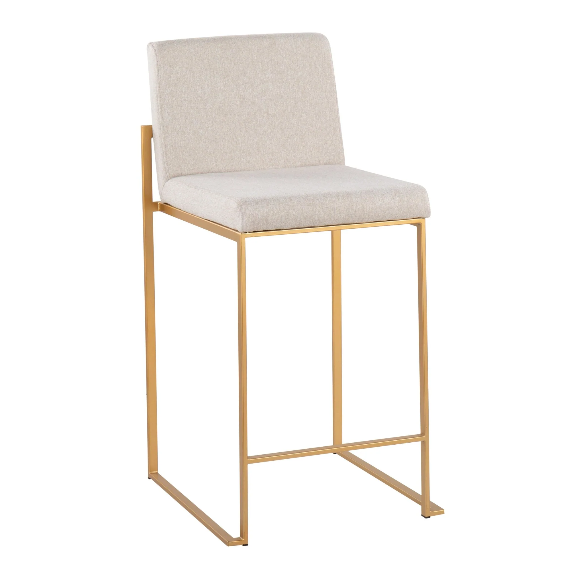 Fuji High Back Counter Stool - Set of 2 Beige By LumiSource - B26-FUJIHB AUFBG2 - Image 5