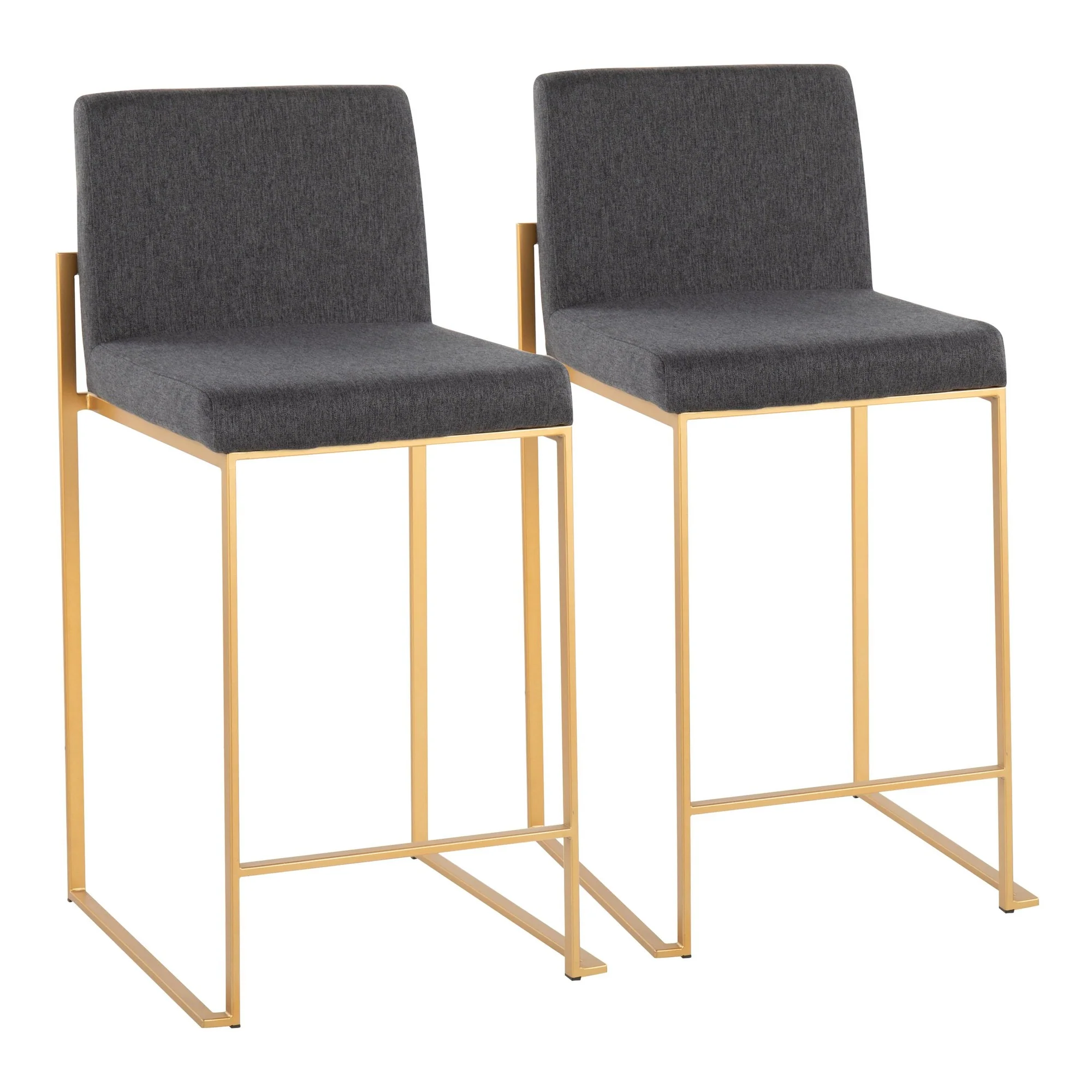 Fuji High Back Counter Stool - Set of 2 Beige By LumiSource - B26-FUJIHB AUFBG2 - Image 9
