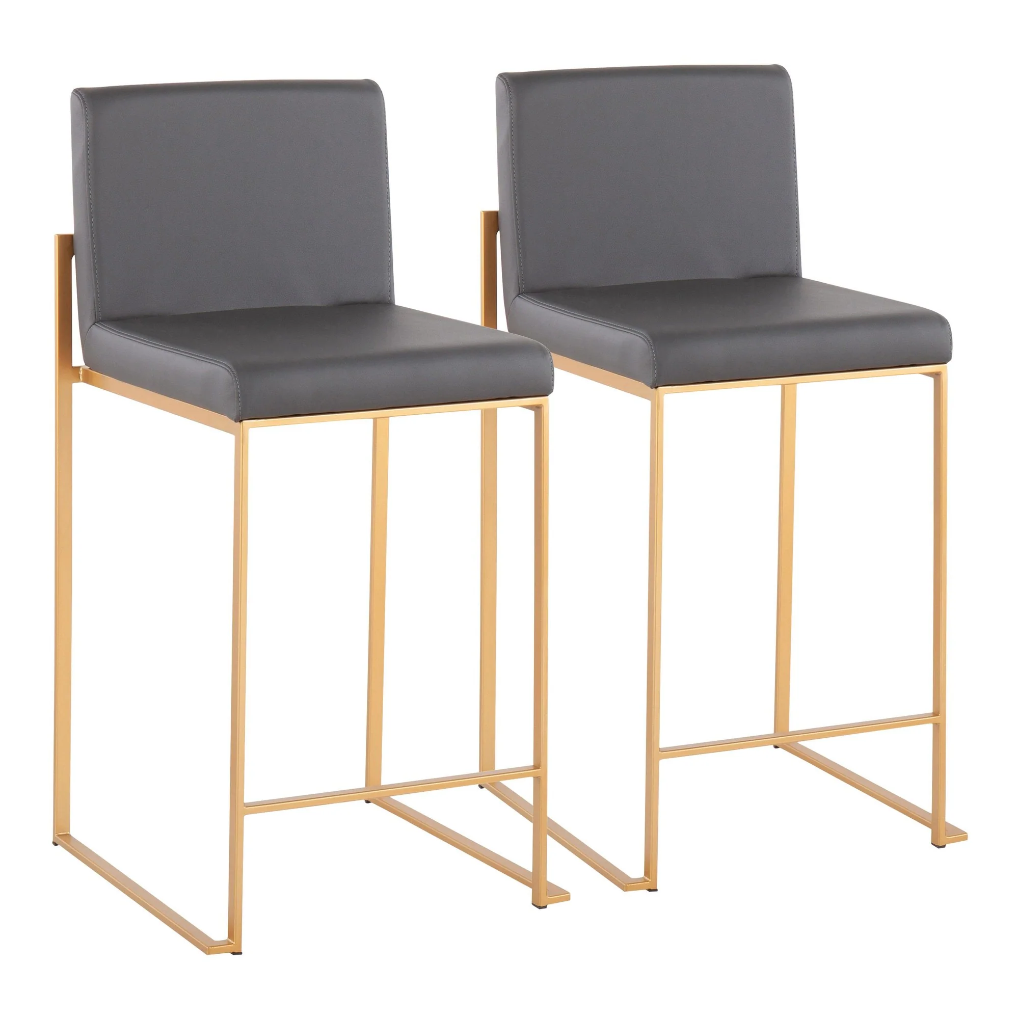 Fuji High Back Counter Stool - Set of 2 Black By LumiSource - B26-FUJIHB AUBK2 - Image 11