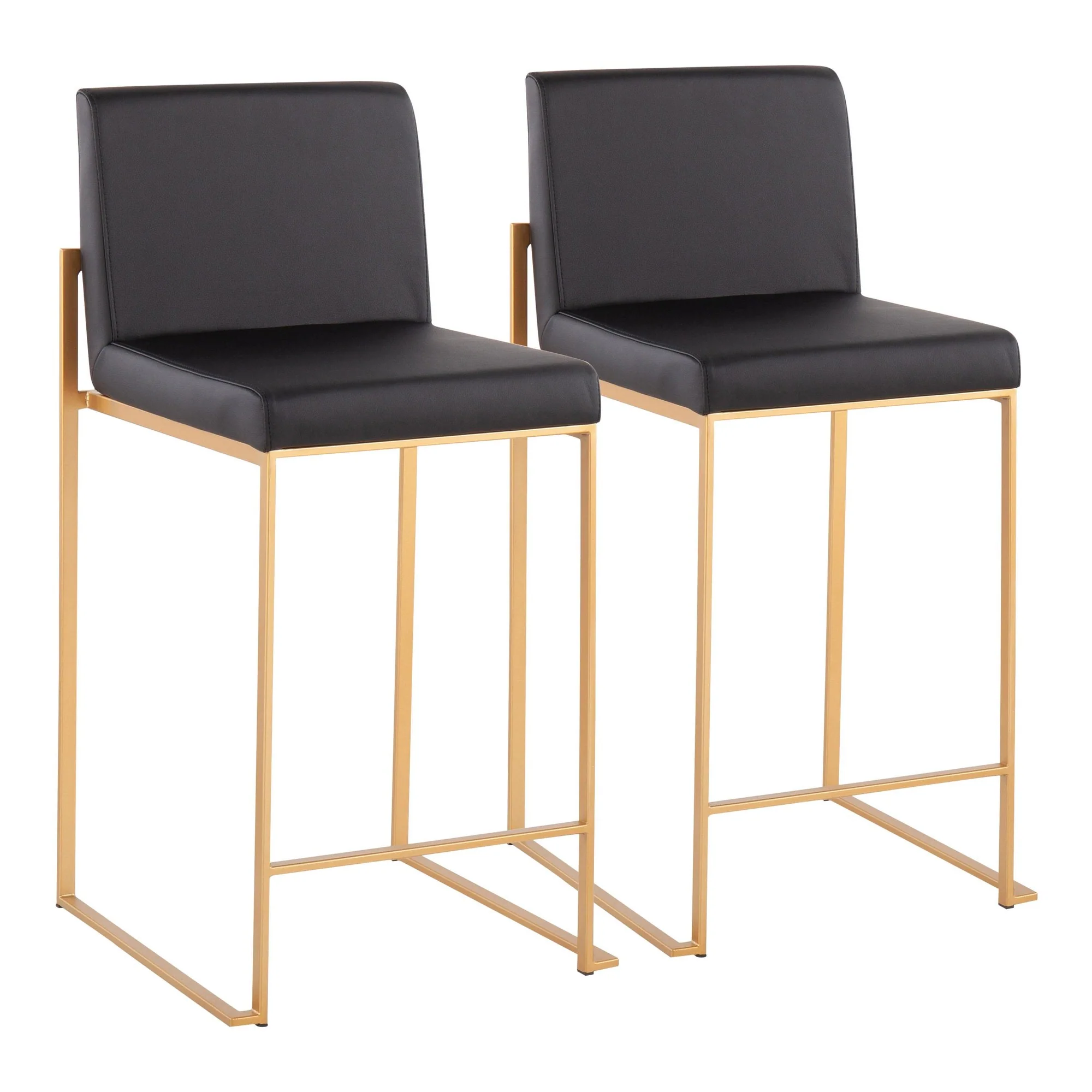Fuji High Back Counter Stool - Set of 2 Black By LumiSource - B26-FUJIHB AUBK2 - Image 2