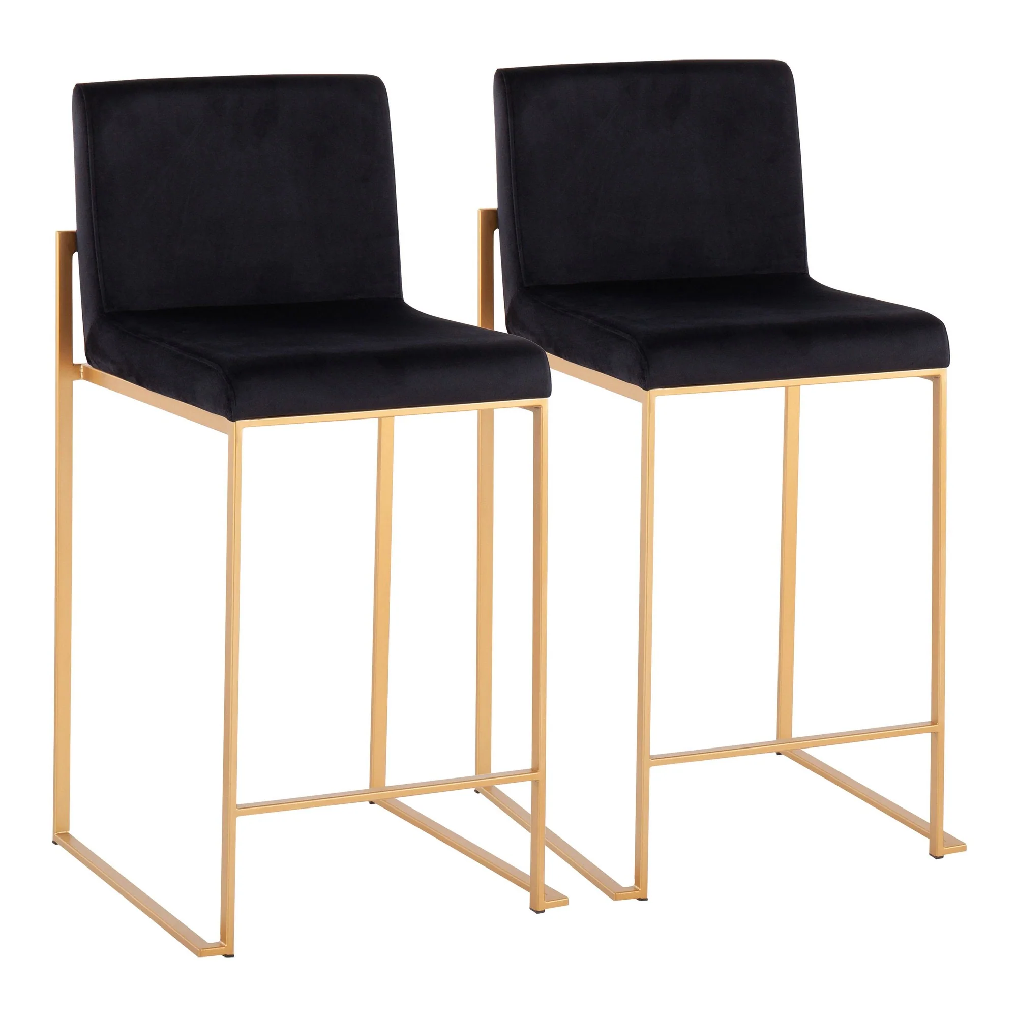 Fuji High Back Counter Stool - Set of 2 Black By LumiSource - B26-FUJIHB AUVBK2 - Image 2