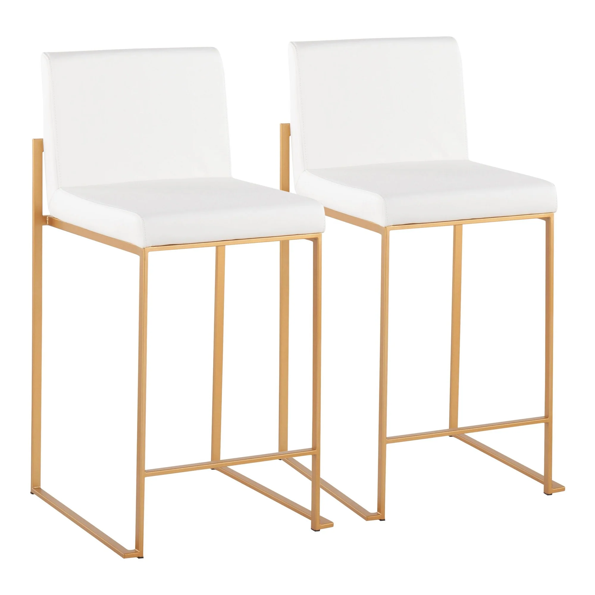 Fuji High Back Counter Stool - Set of 2 White By LumiSource - B26-FUJIHB AUW2 - Image 2