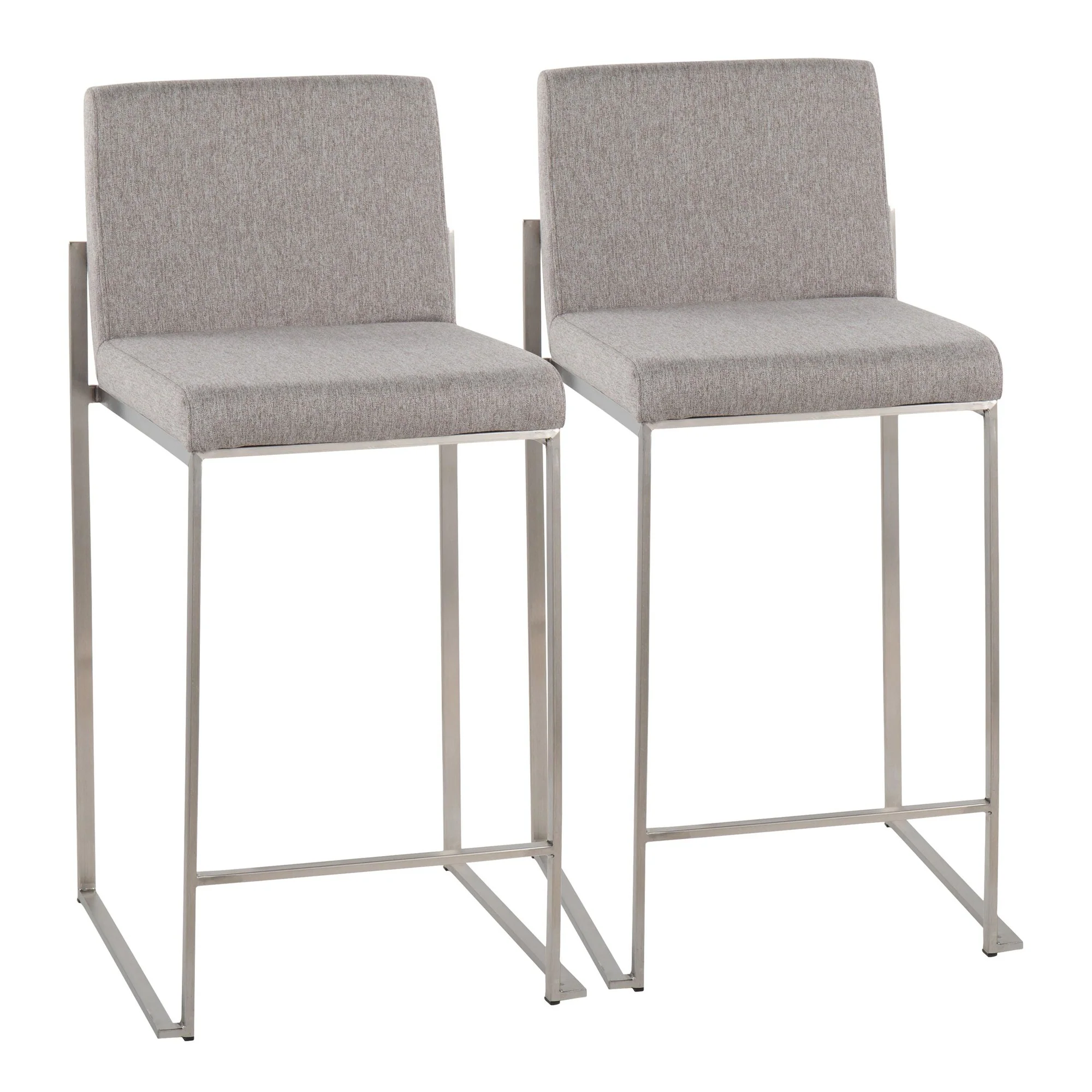 Fuji High Back Counter Stool - Set of 2 Beige By LumiSource - B26-FUJIHB SSFBG2 - Image 17