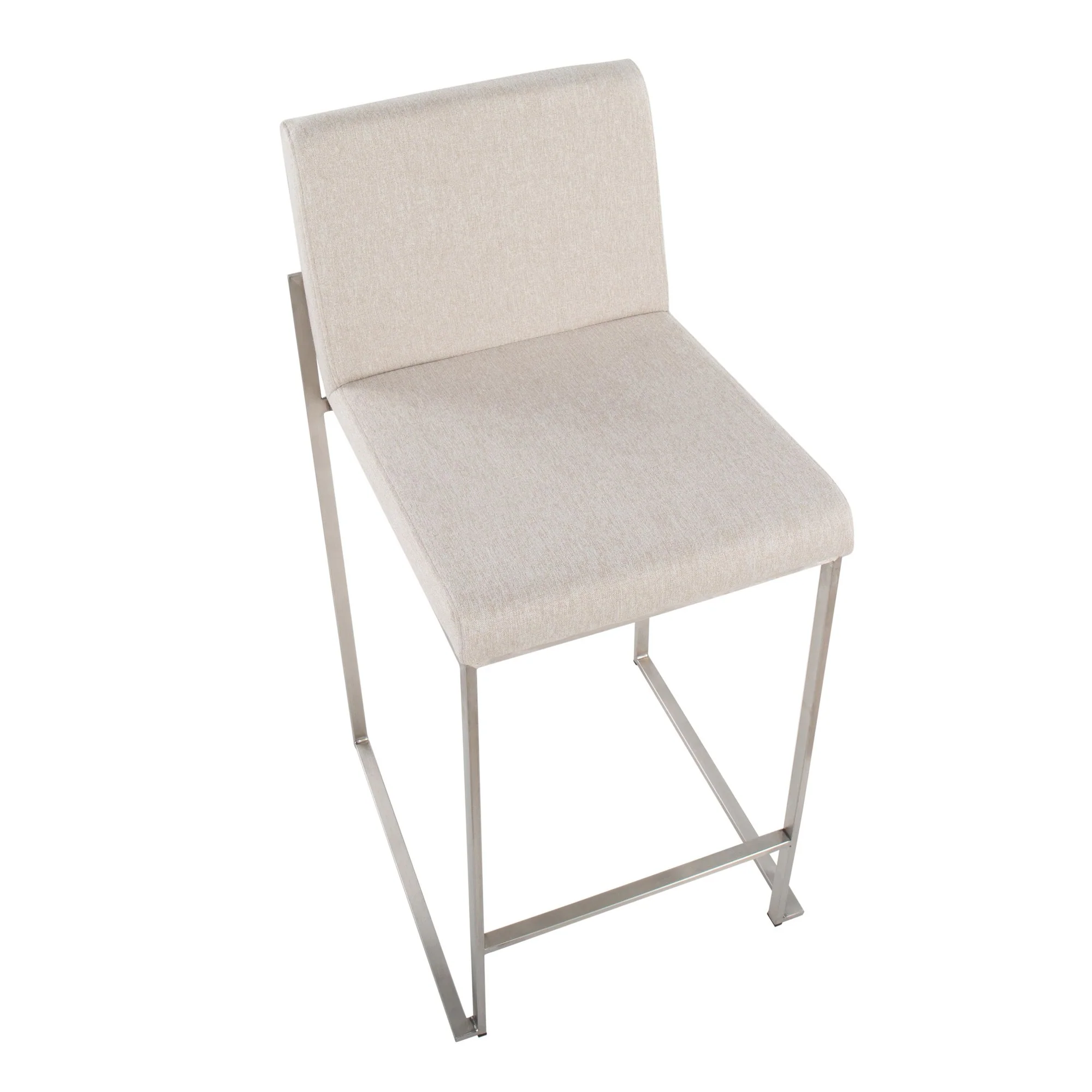 Fuji High Back Counter Stool - Set of 2 Beige By LumiSource - B26-FUJIHB SSFBG2 - Image 3