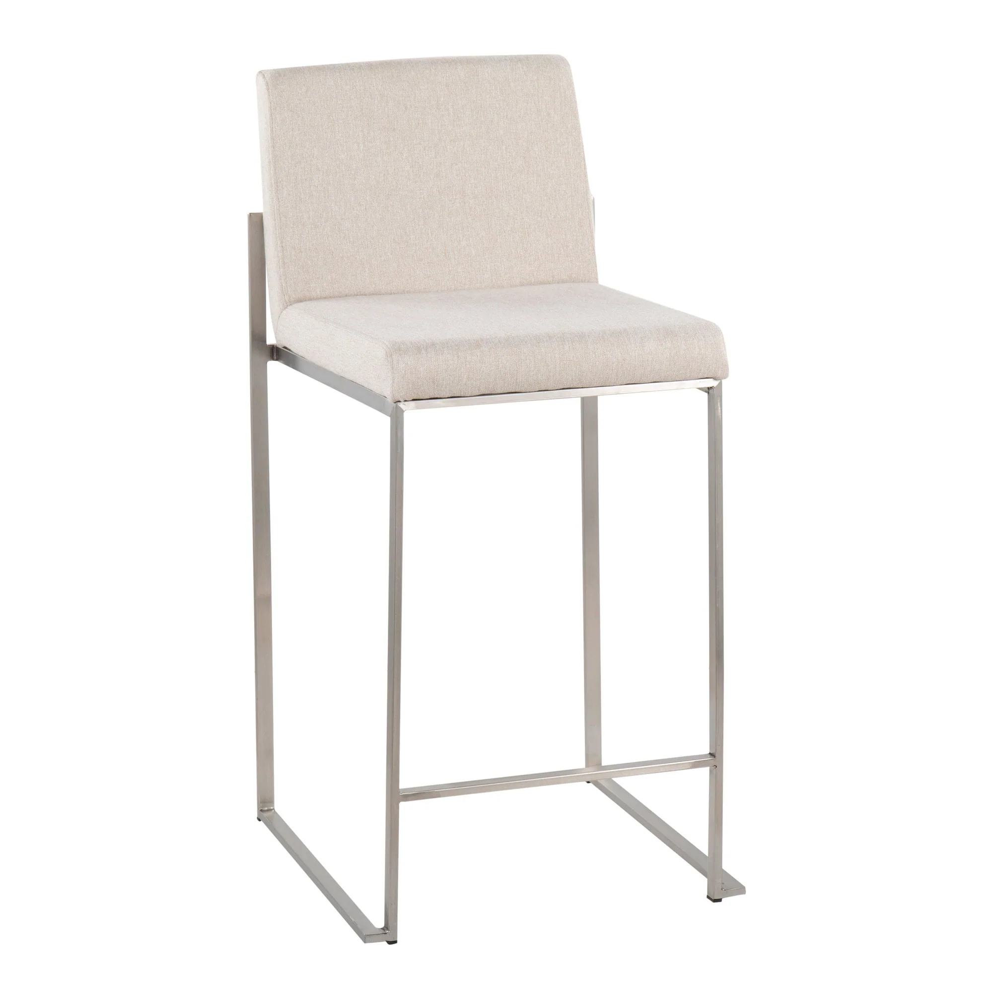 Fuji High Back Counter Stool - Set of 2 Beige By LumiSource - B26-FUJIHB SSFBG2 - Image 5