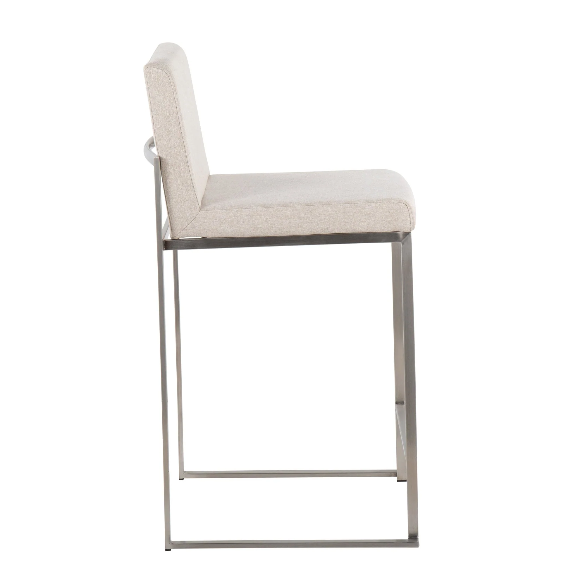 Fuji High Back Counter Stool - Set of 2 Beige By LumiSource - B26-FUJIHB SSFBG2 - Image 6