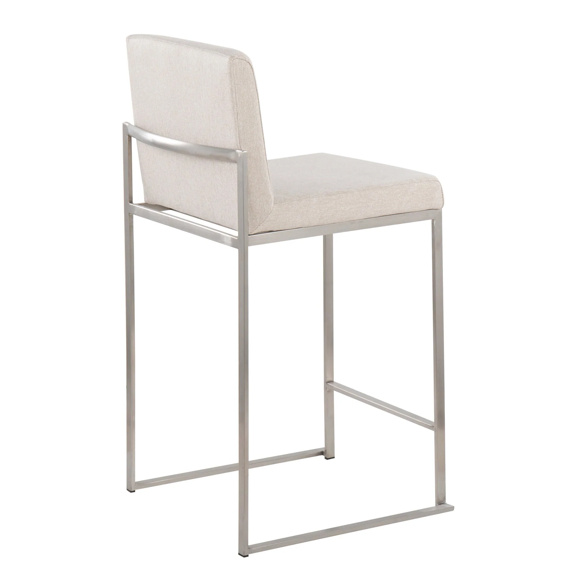 Fuji High Back Counter Stool - Set of 2 Beige By LumiSource - B26-FUJIHB SSFBG2 - Image 7