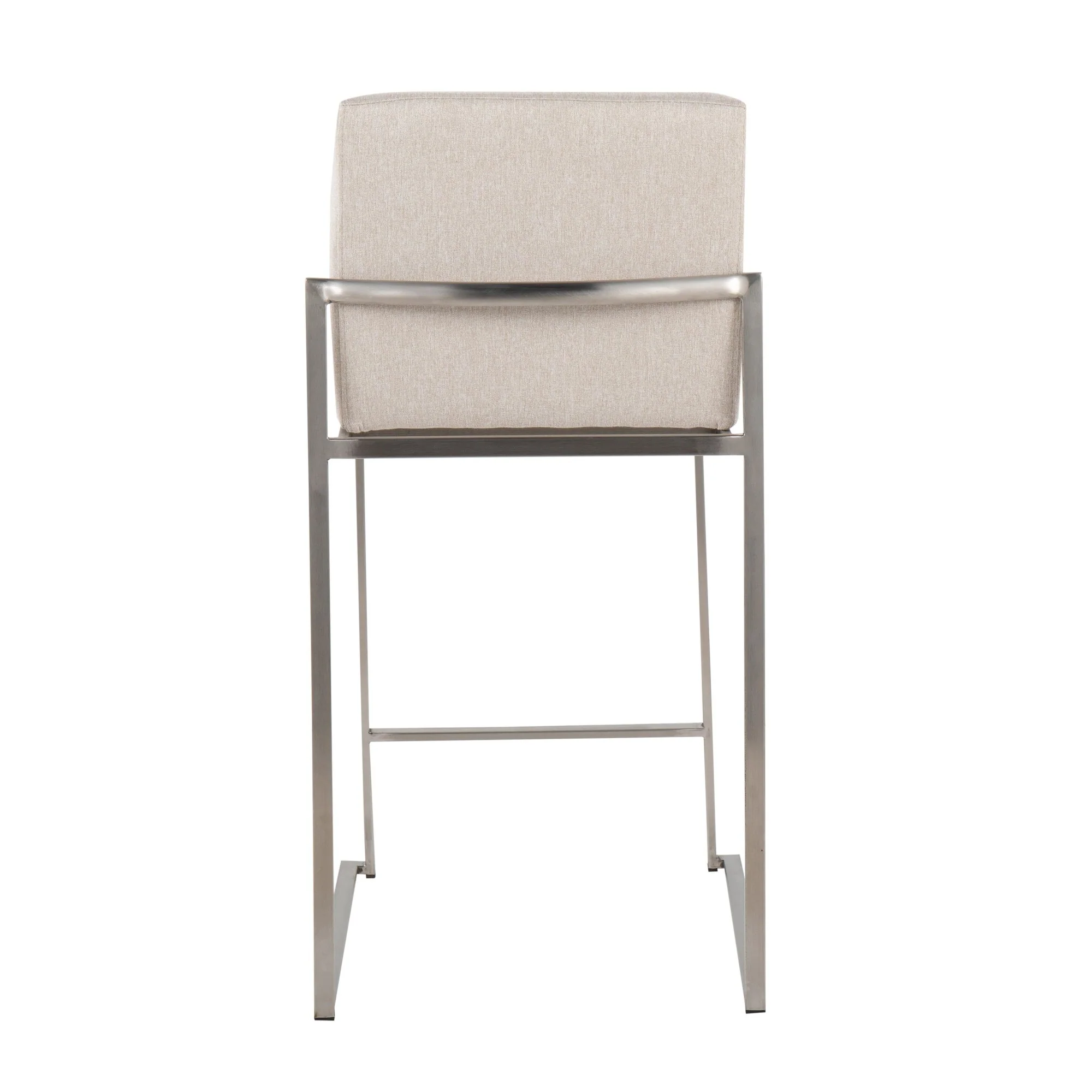Fuji High Back Counter Stool - Set of 2 Beige By LumiSource - B26-FUJIHB SSFBG2 - Image 8