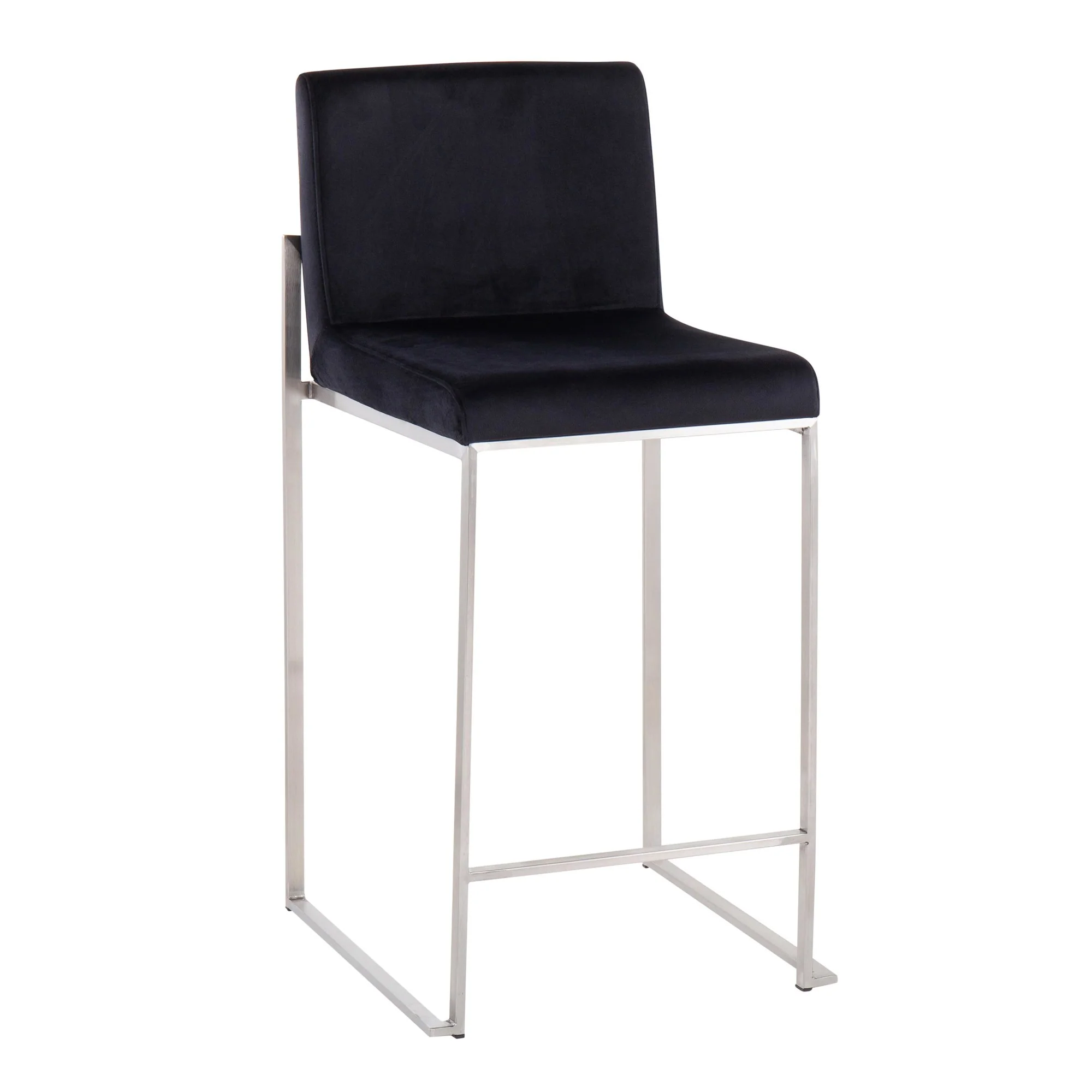 Fuji High Back Counter Stool - Set of 2 Black By LumiSource - B26-FUJIHB SSVBK2 - Image 7