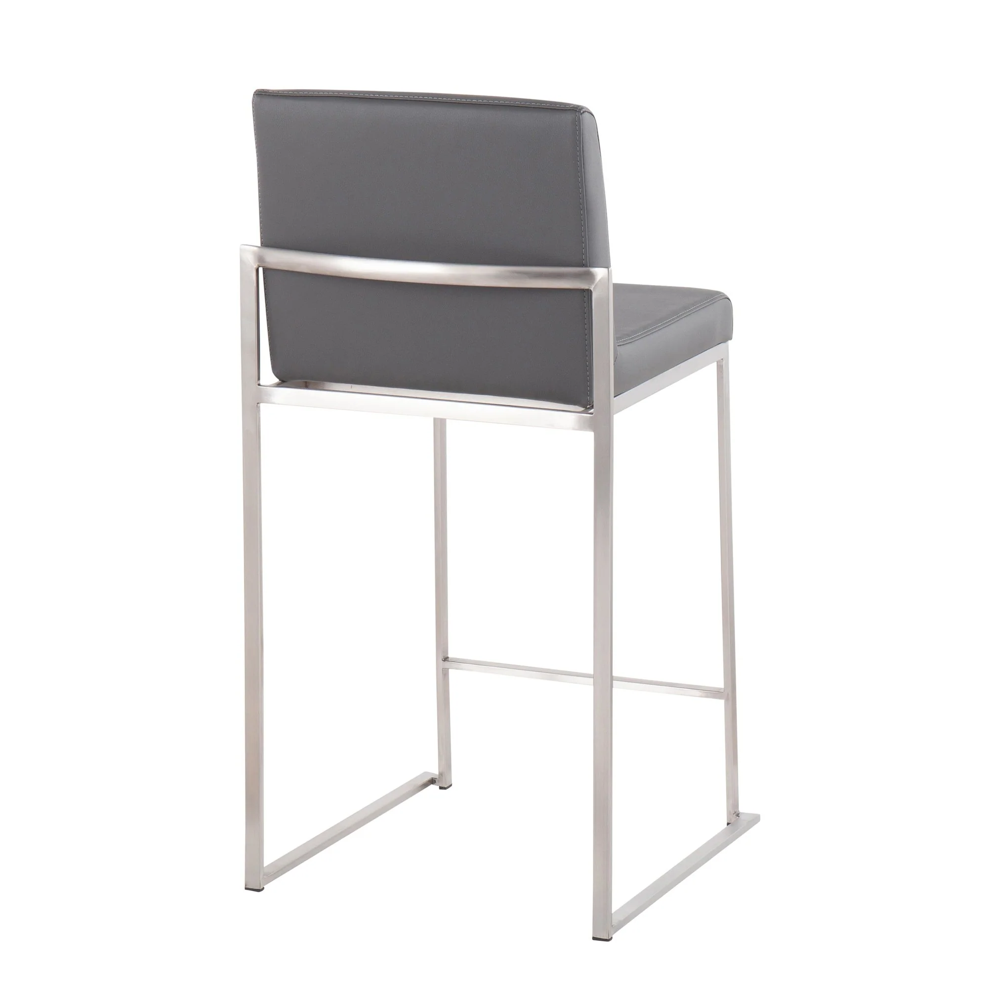 Fuji High Back Counter Stool - Set of 2 Gray By LumiSource - B26-FUJIHB SSGY2 - Image 10