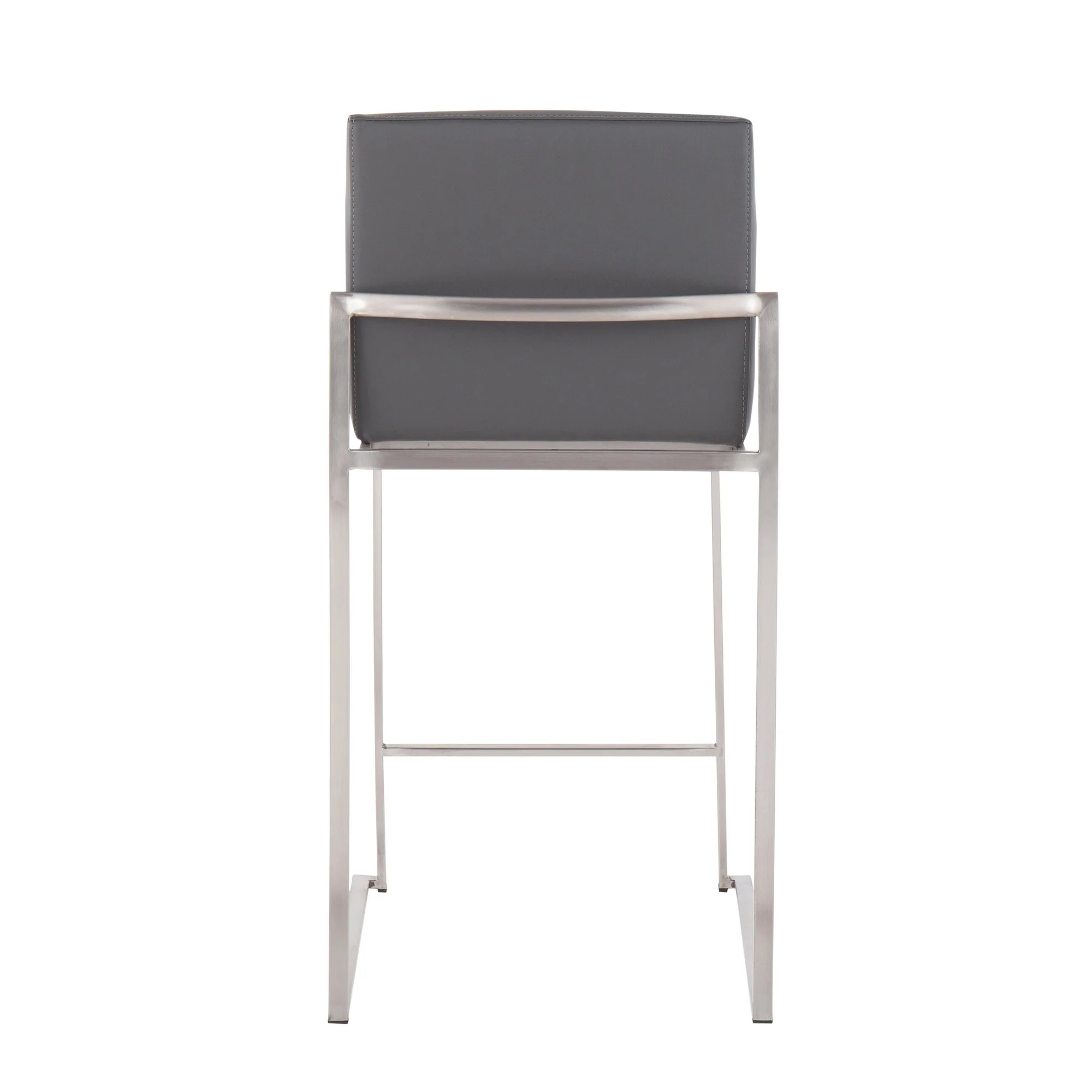 Fuji High Back Counter Stool - Set of 2 Gray By LumiSource - B26-FUJIHB SSGY2 - Image 11