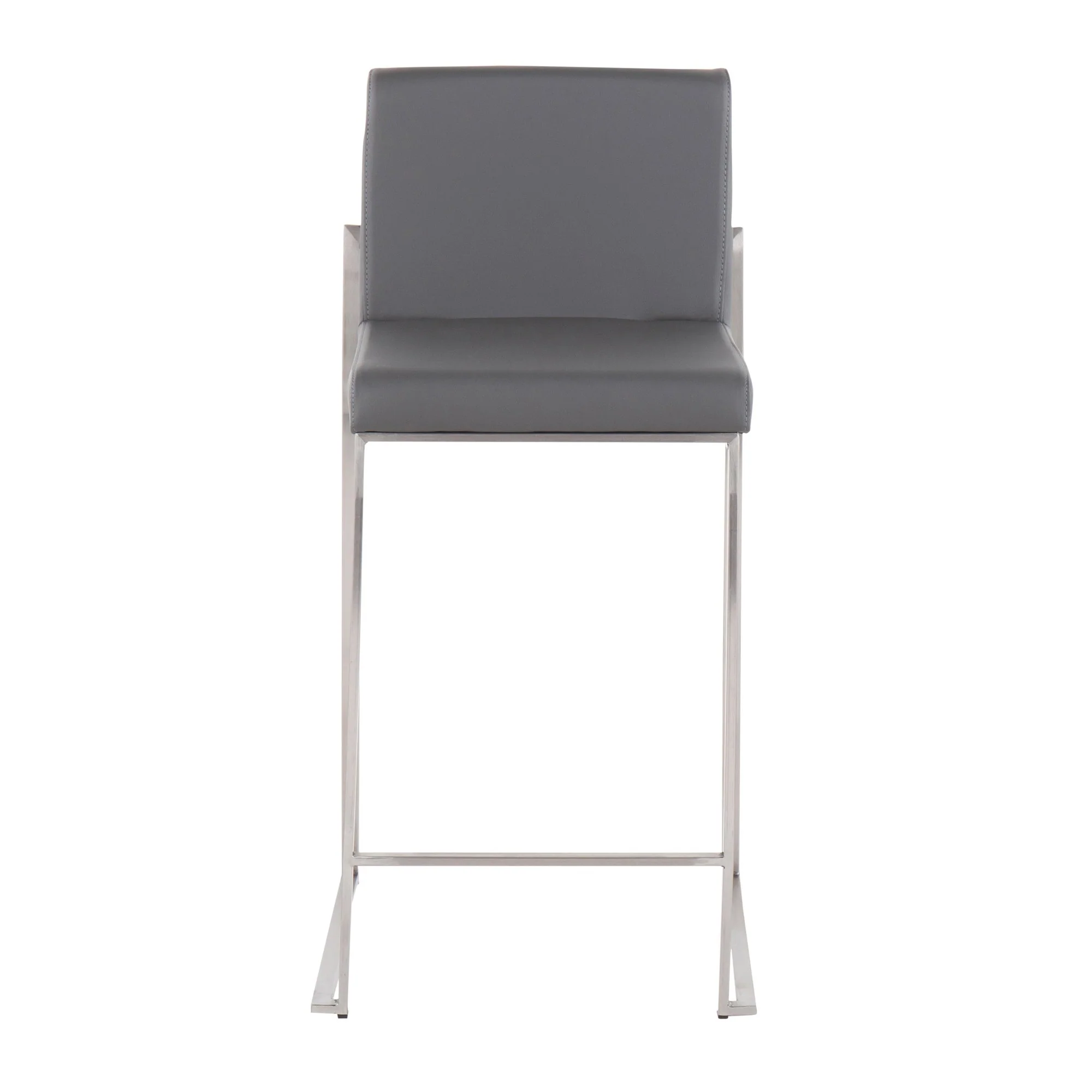 Fuji High Back Counter Stool - Set of 2 Gray By LumiSource - B26-FUJIHB SSGY2 - Image 3