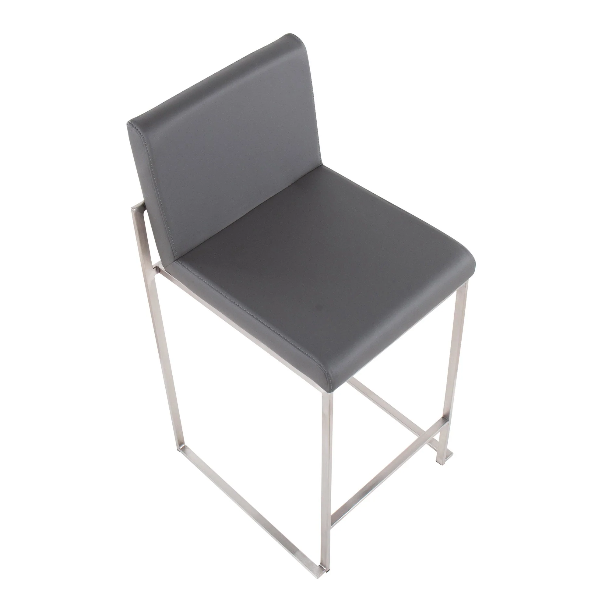 Fuji High Back Counter Stool - Set of 2 Gray By LumiSource - B26-FUJIHB SSGY2 - Image 4