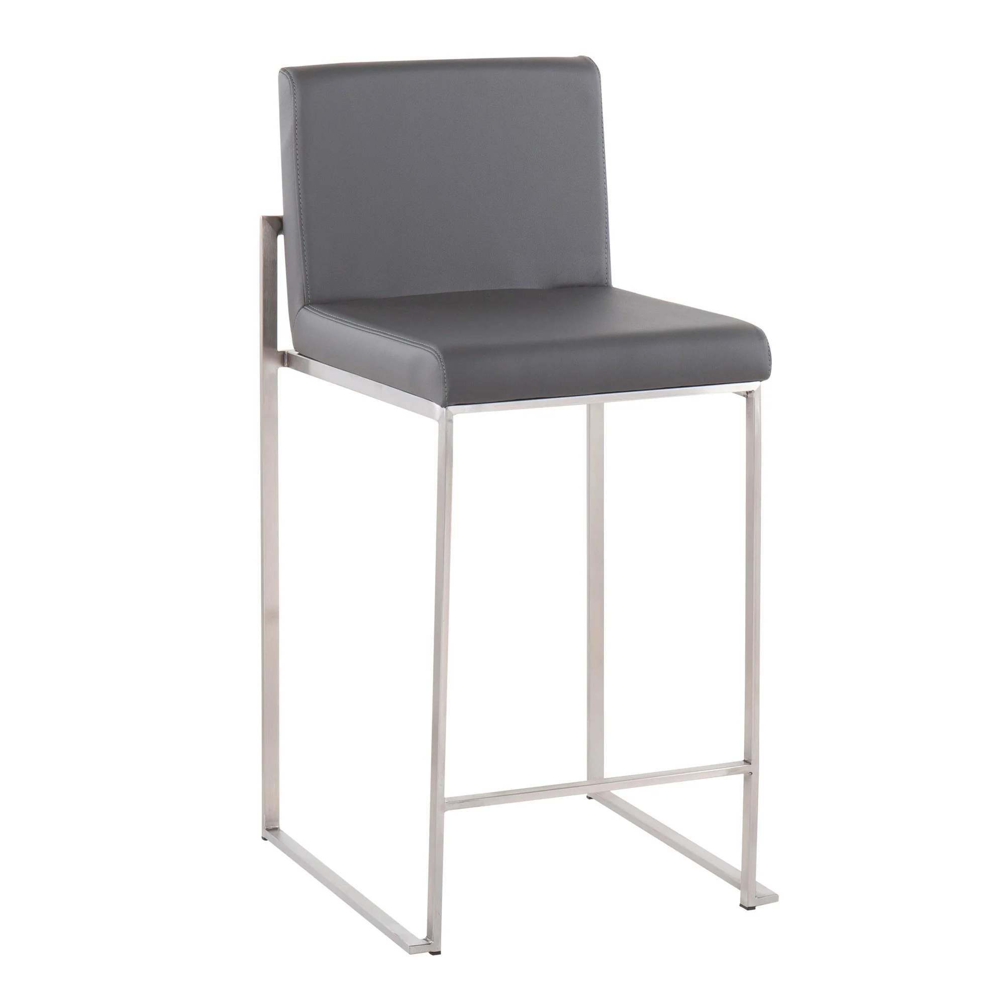 Fuji High Back Counter Stool - Set of 2 Gray By LumiSource - B26-FUJIHB SSGY2 - Image 8