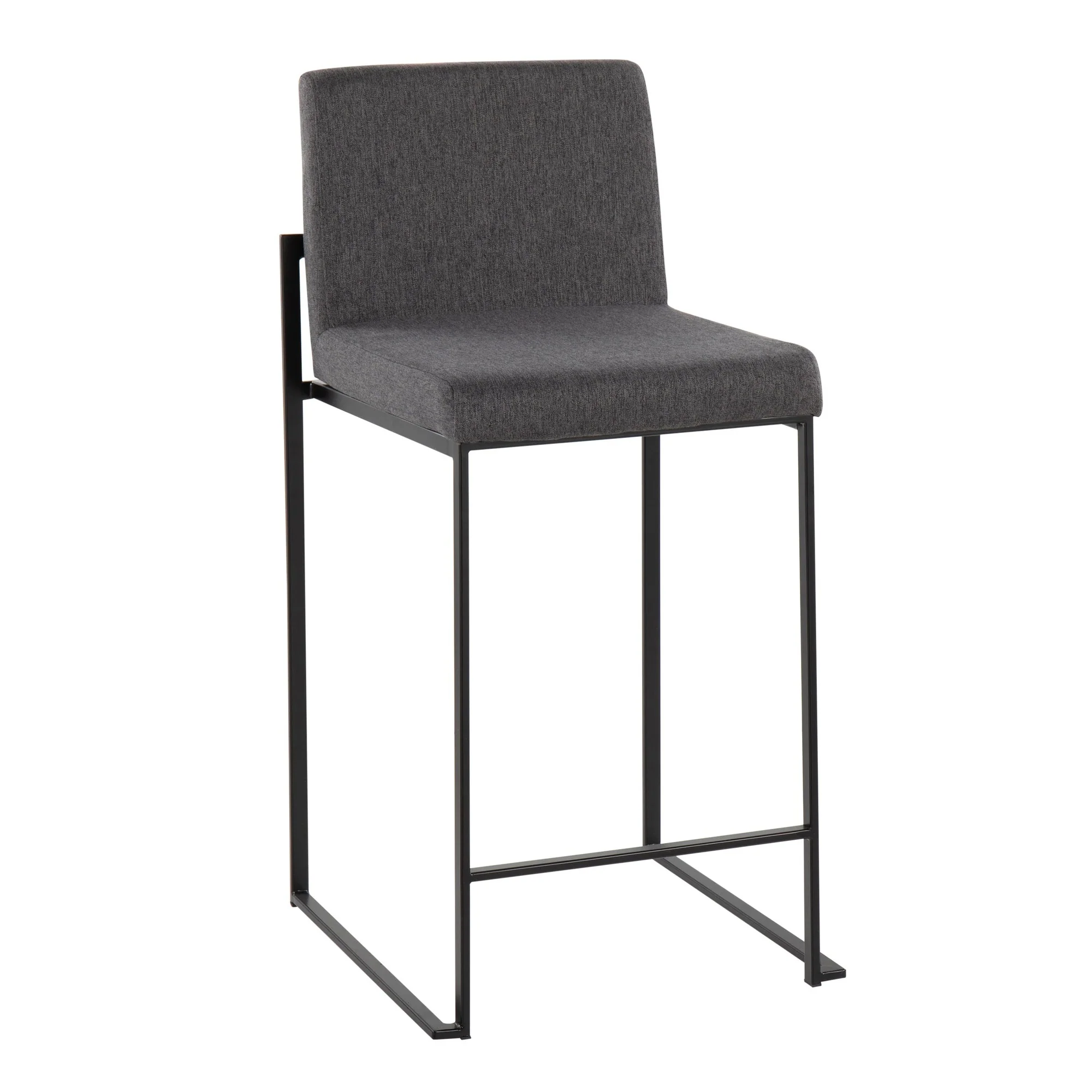 Fuji High Back 26" Fixed-Height Counter Stool - Set of 3 By LumiSource - B26-FUJIHBFB BKBG3 - Image 12