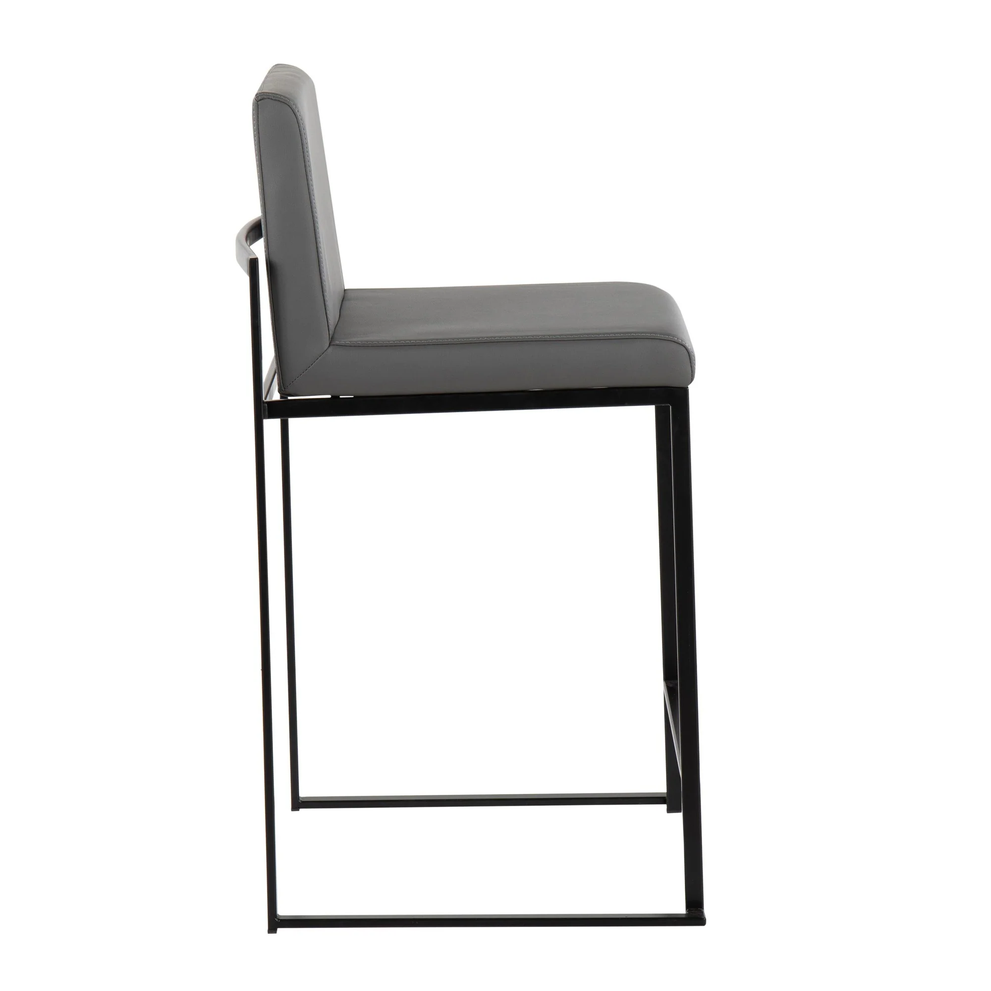 Fuji High Back 26" Fixed-Height Counter Stool - Set of 3 By LumiSource - B26-FUJIHBPU BKGY3 - Image 5