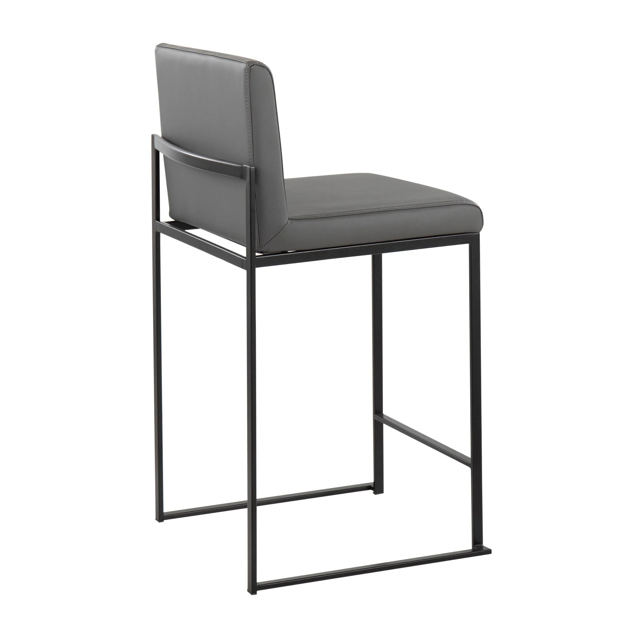 Fuji High Back 26" Fixed-Height Counter Stool - Set of 3 By LumiSource - B26-FUJIHBPU BKGY3 - Image 6