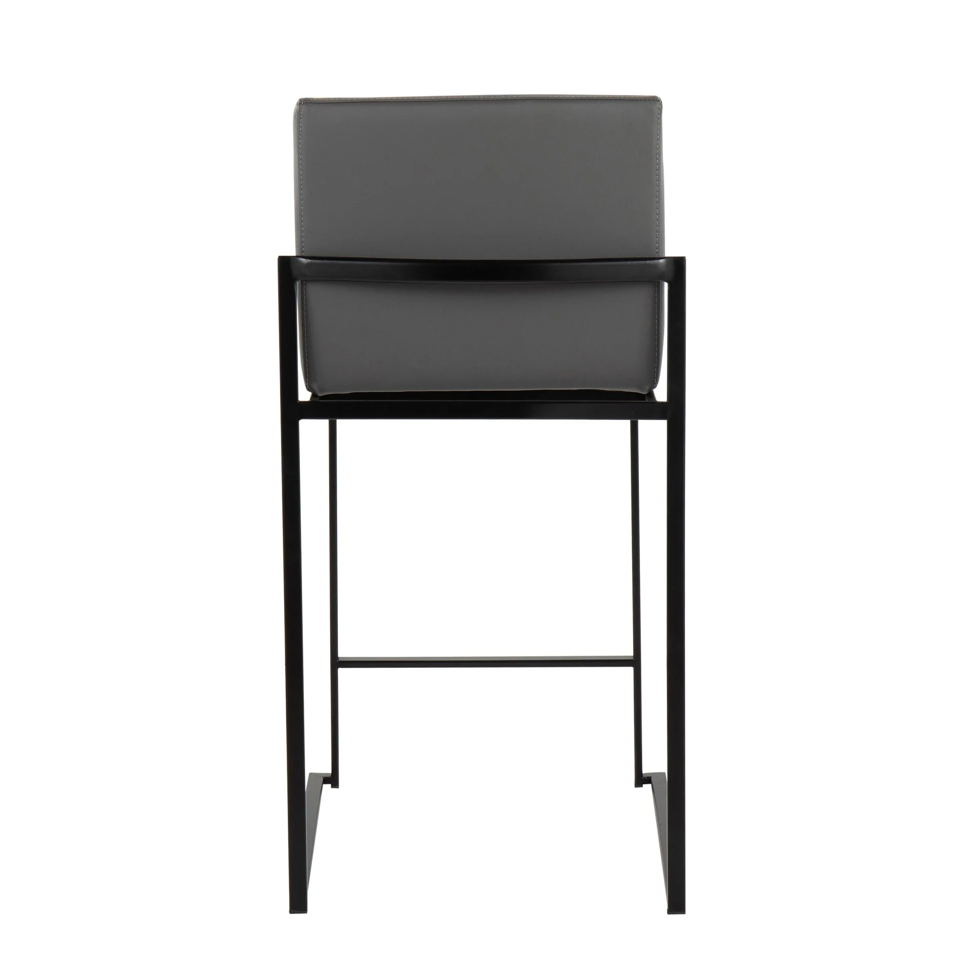 Fuji High Back 26" Fixed-Height Counter Stool - Set of 3 By LumiSource - B26-FUJIHBPU BKGY3 - Image 8