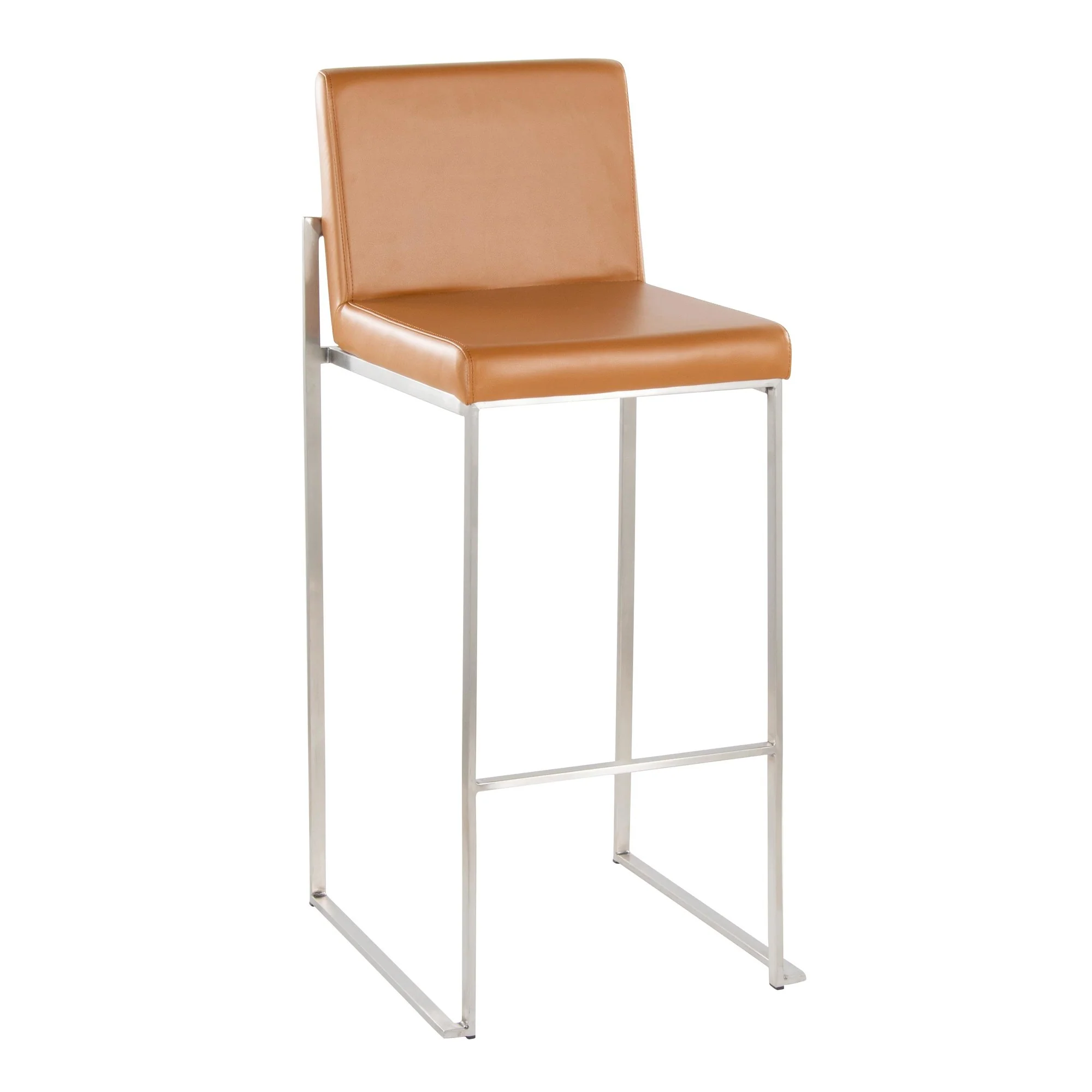 Fuji High Back 30" Fixed-Height Barstool - Set of 2 By LumiSource - B30-FUJIHBPU SSCAM2 - Image 4