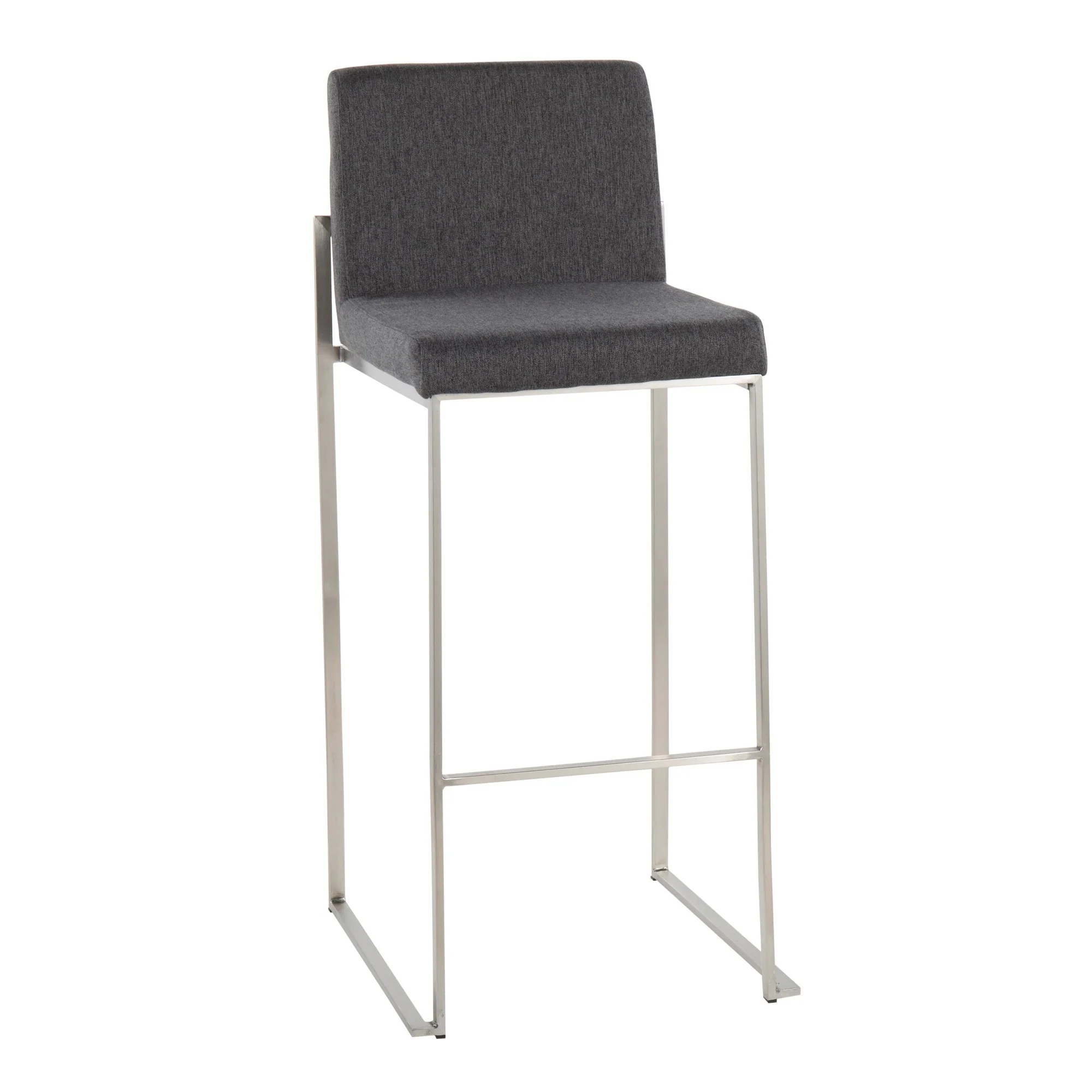 Fuji High Back 30" Fixed-Height Barstool - Set of 3 By LumiSource - B30-FUJIHBFB SSCHAR3 - Image 4
