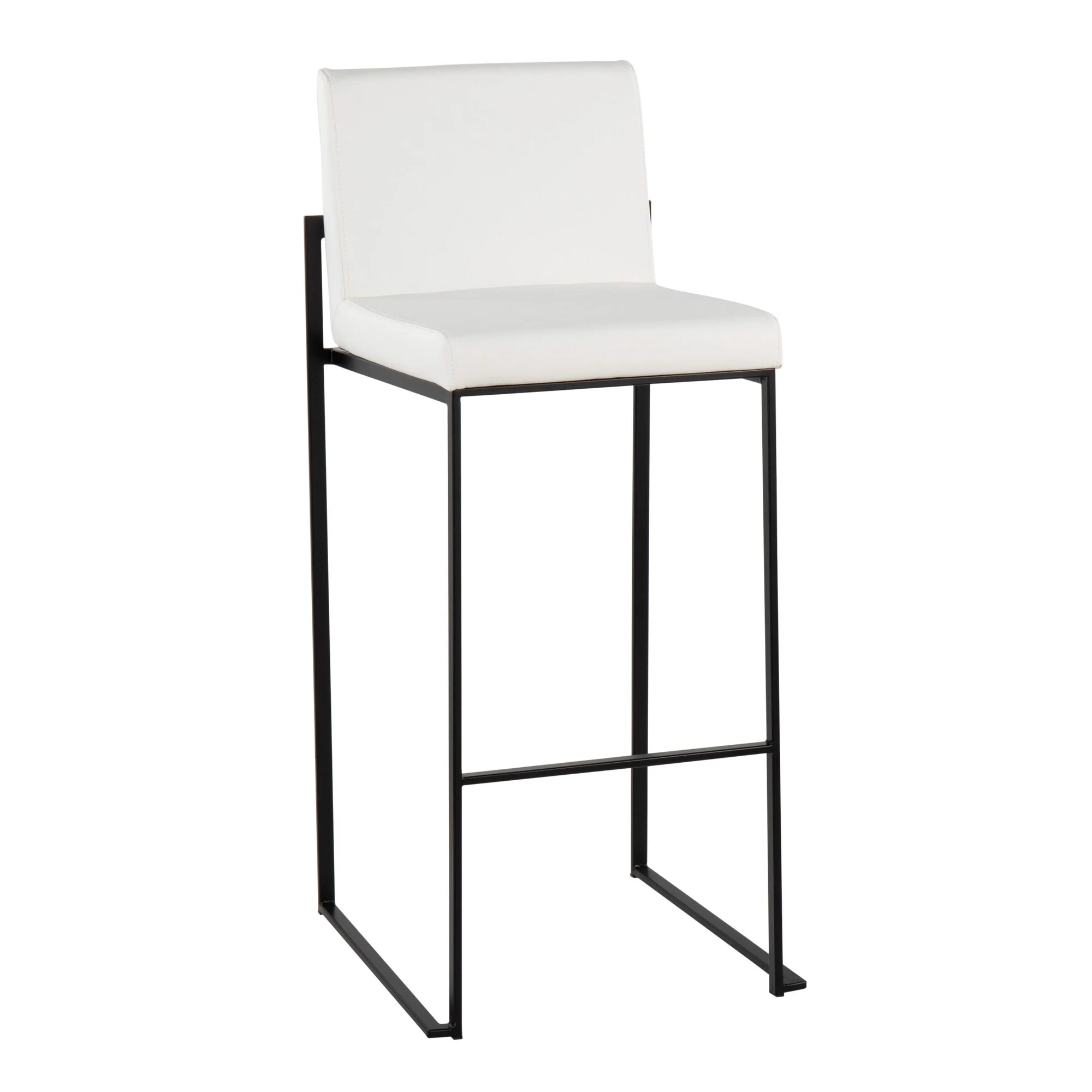 Fuji High Back 30" Fixed-Height Barstool - Set of 3 By LumiSource - B30-FUJIHBPU BKW3 - Image 3
