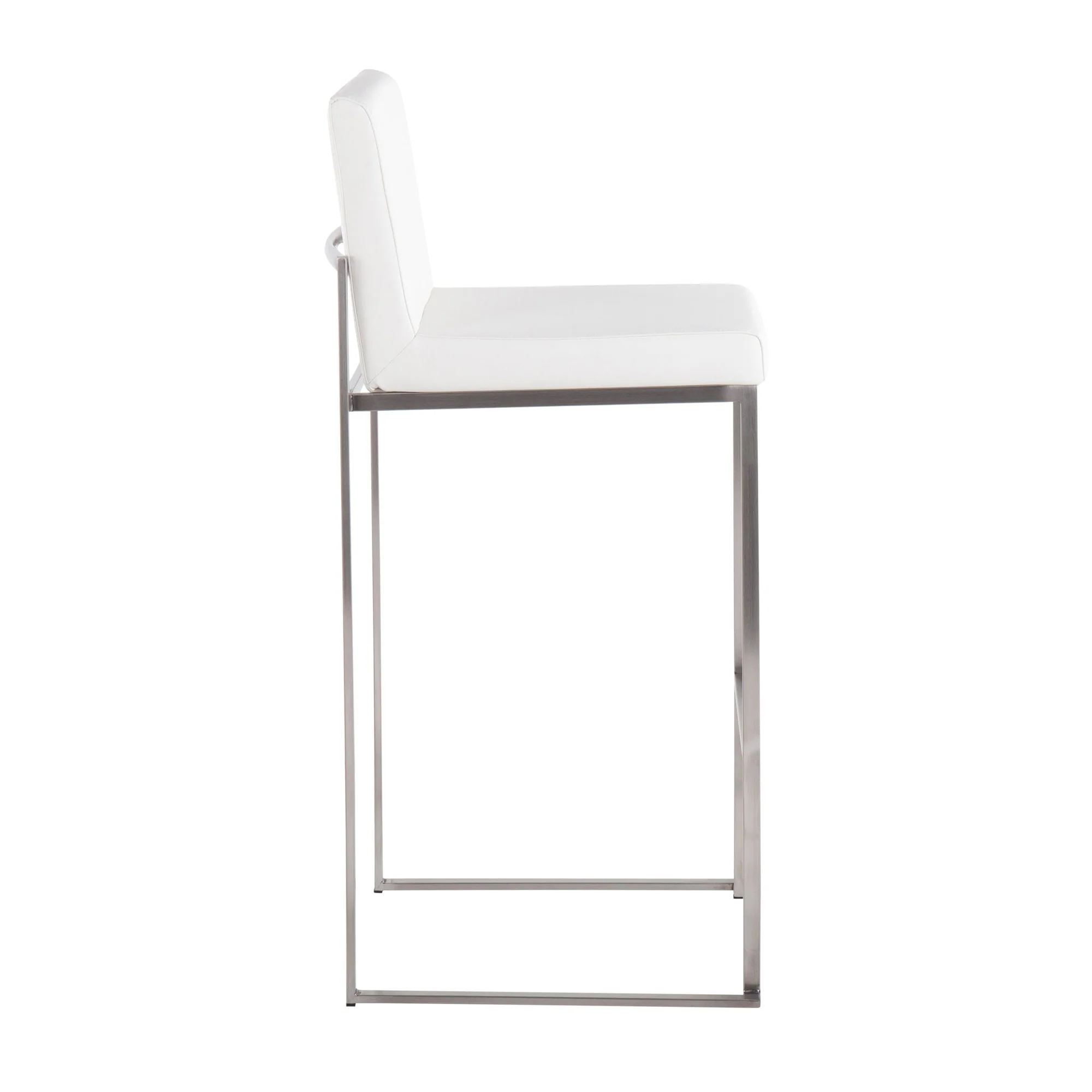 Fuji High Back 30" Fixed-Height Barstool - Set of 3 By LumiSource - B30-FUJIHBPU SSGY3 - Image 15