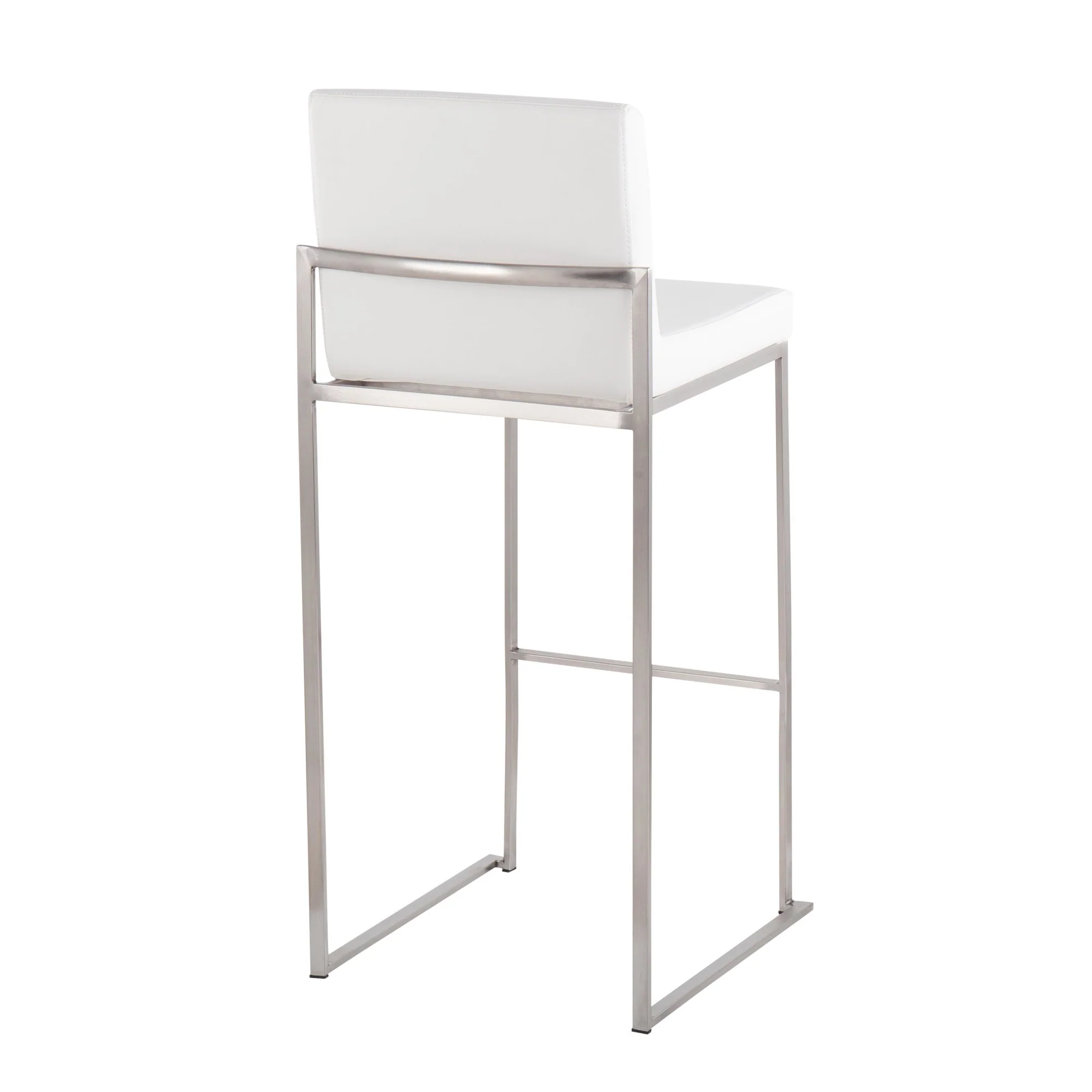 Fuji High Back 30" Fixed-Height Barstool - Set of 3 By LumiSource - B30-FUJIHBPU SSGY3 - Image 16
